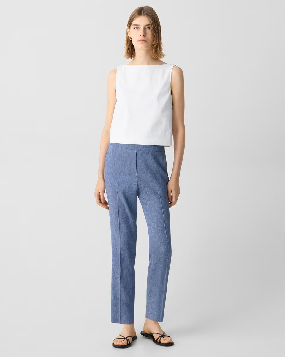Treeca Pull-On Pant in Fluid Linen