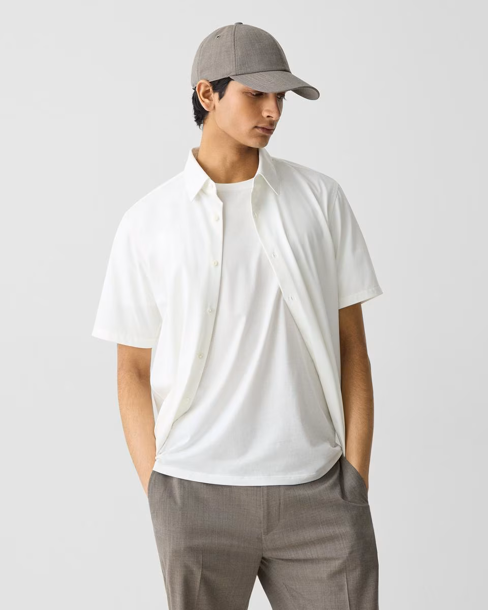 Irving Short-Sleeve Shirt in Structure Knit