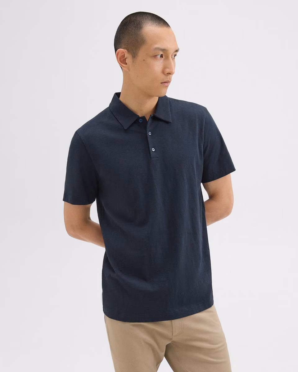Bron Polo Shirt in Cosmos Slub Cotton