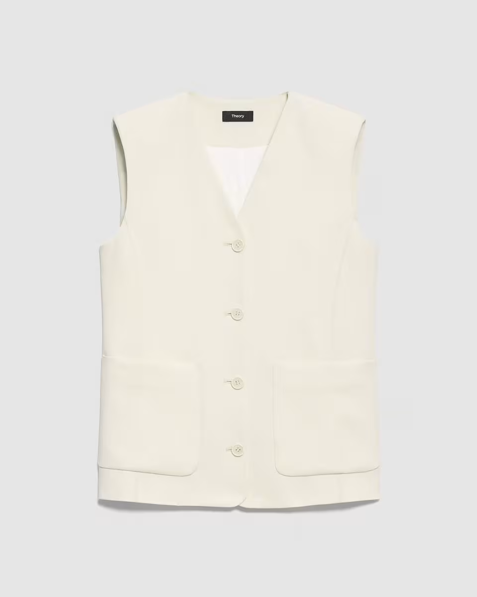 Zig Zag Vest in Satin Crepe