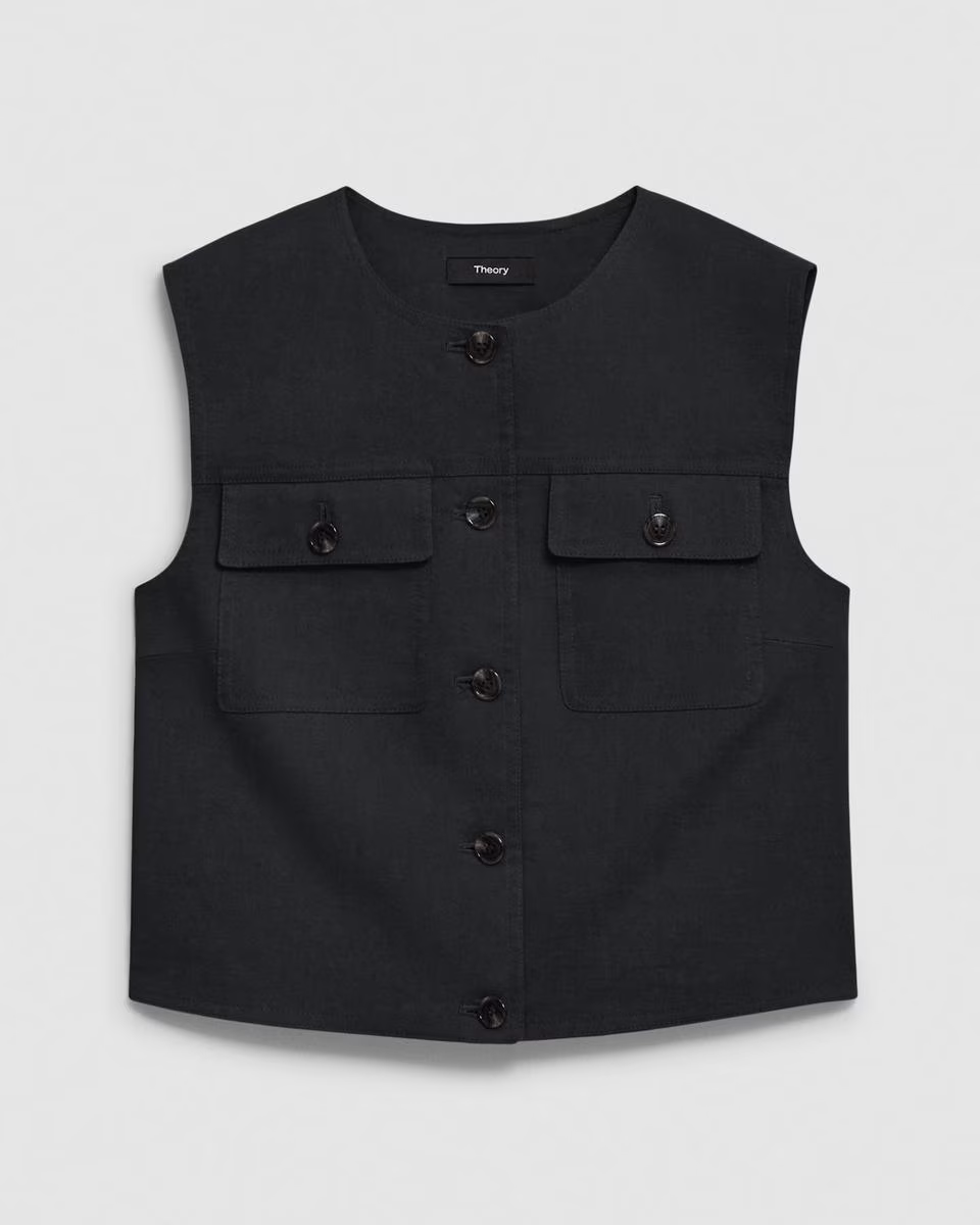 Trucker Vest in Good Linen