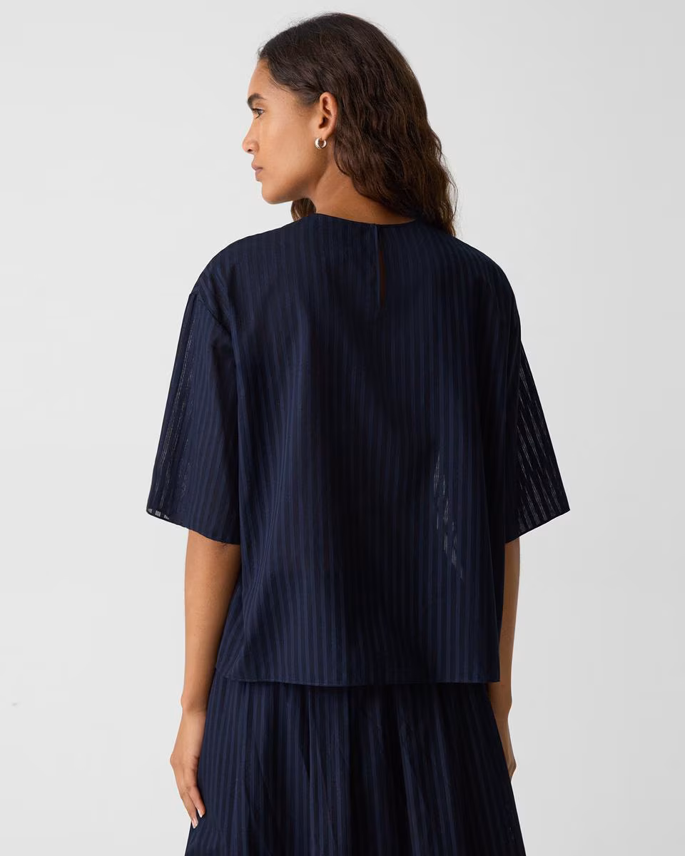 Boxy Tee in Linear Cotton