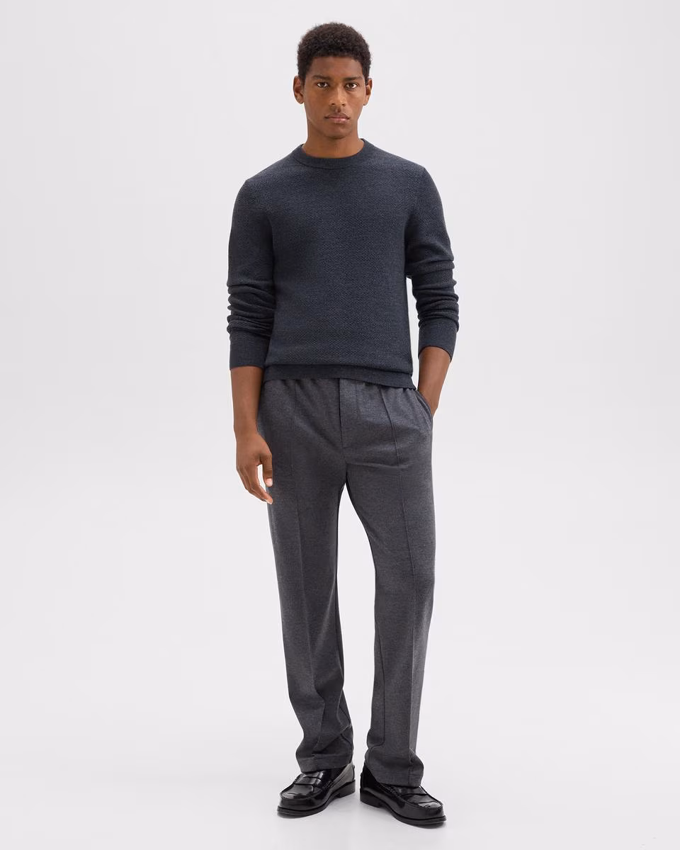 Relaxed Drawstring Pant in Wool-Blend Knit