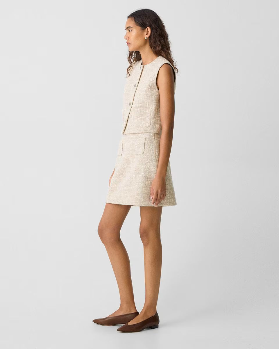 A-Line Mini Skirt in Texture Tweed