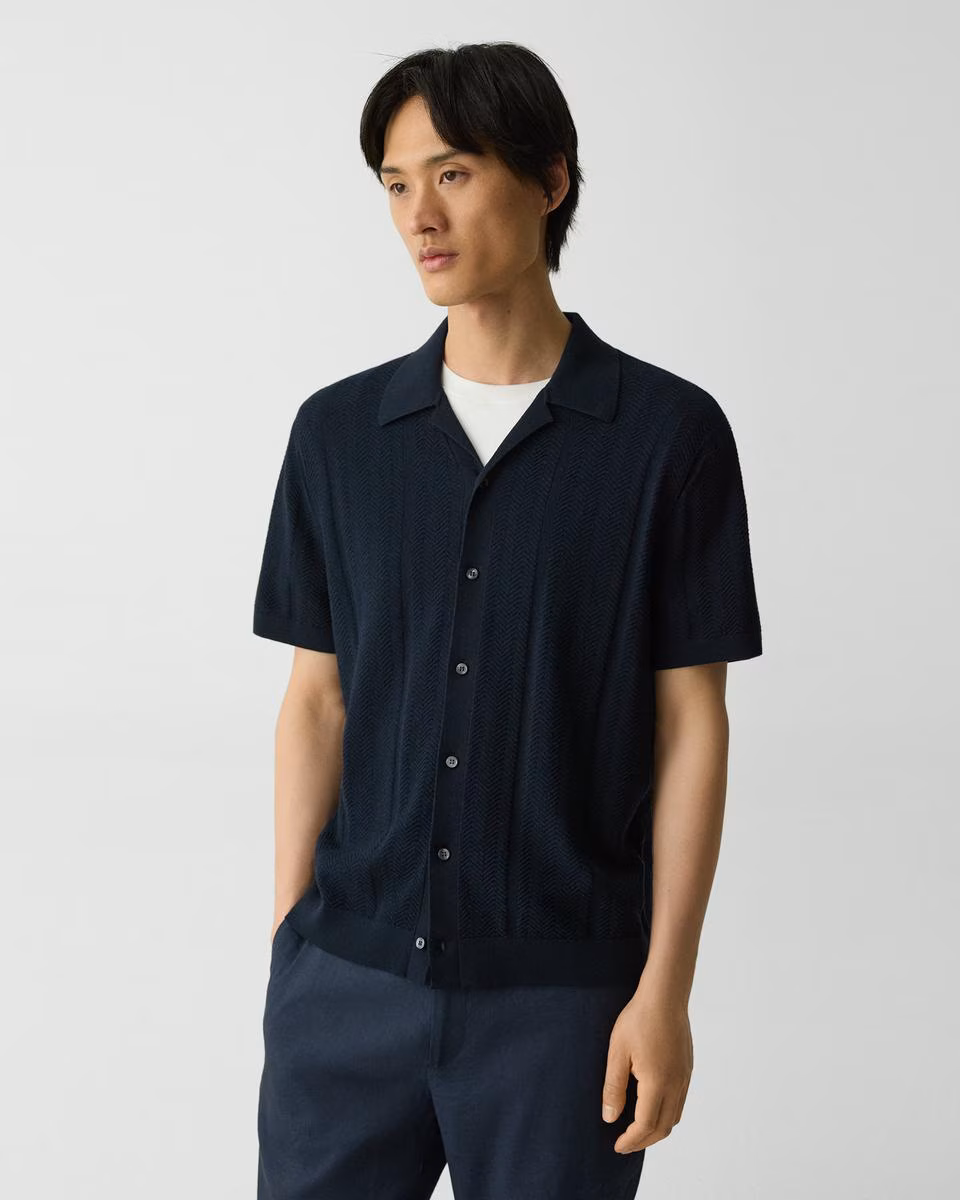 Camp Collar Shirt in Cotton Light Twist