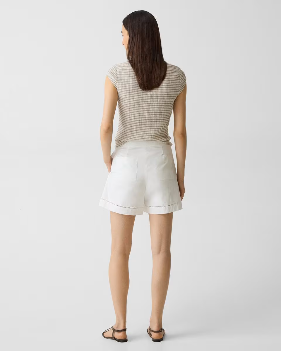 Eyelet Short in City Poplin