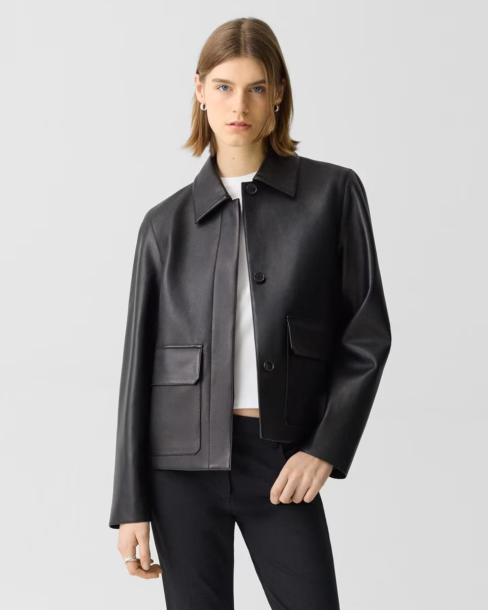 Boxy Jacket in Leather