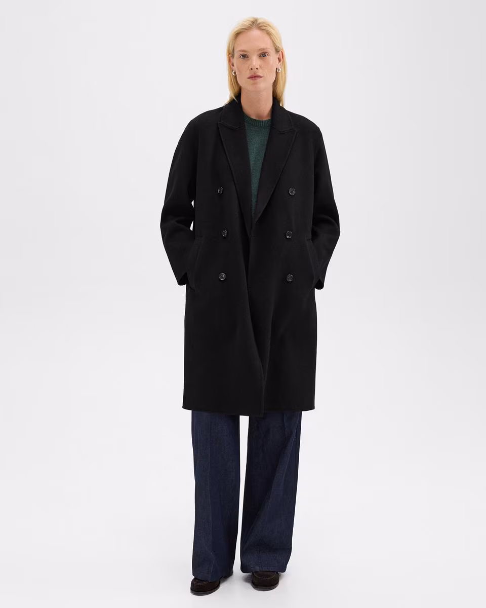 Double-Breasted Coat in Double-Face Wool-Cashmere