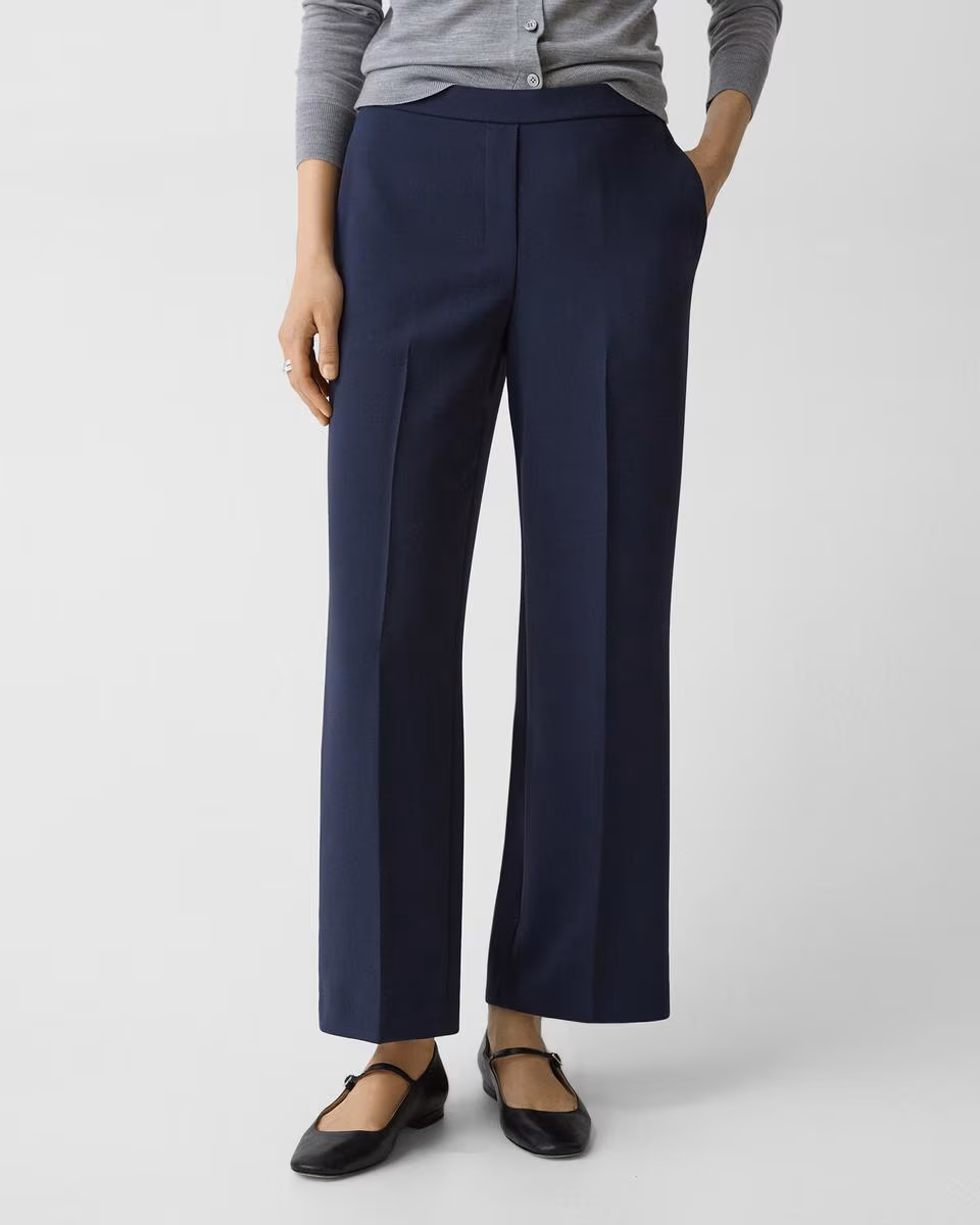 Wide-Leg Pull-On Pant in Admiral Crepe