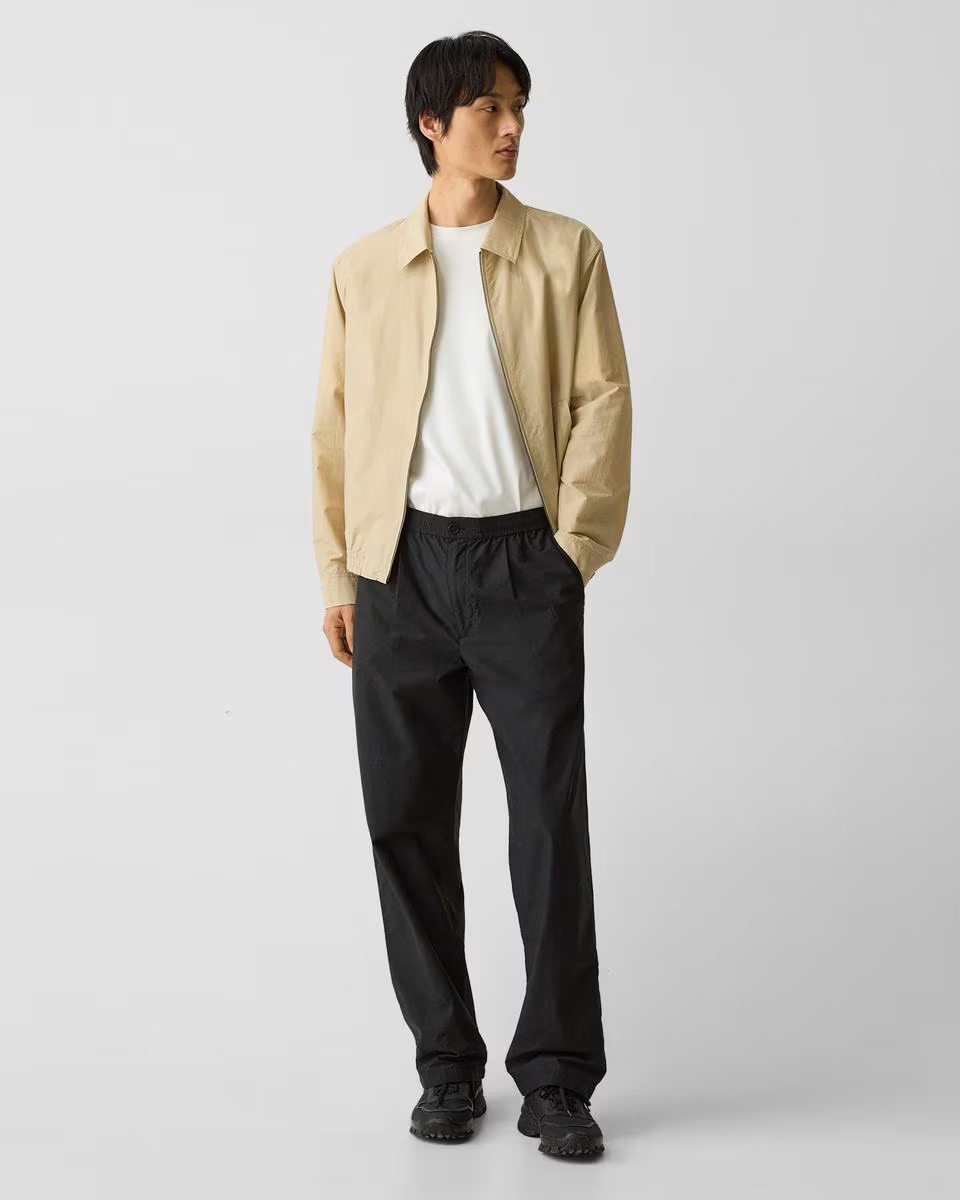 Pleated Drawstring Pant in Cotton-Blend