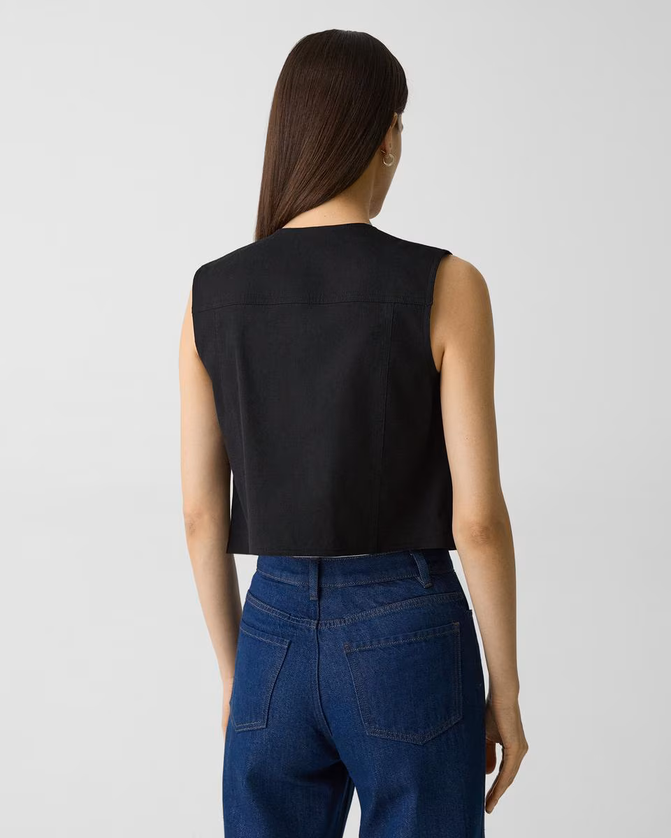 Trucker Vest in Good Linen