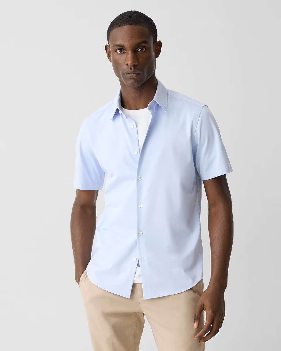 Irving Short-Sleeve Shirt in Structure Knit