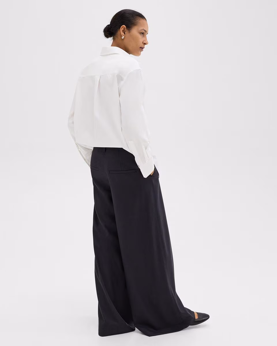 Ultra Wide-Leg Pant in Stretch Flannel