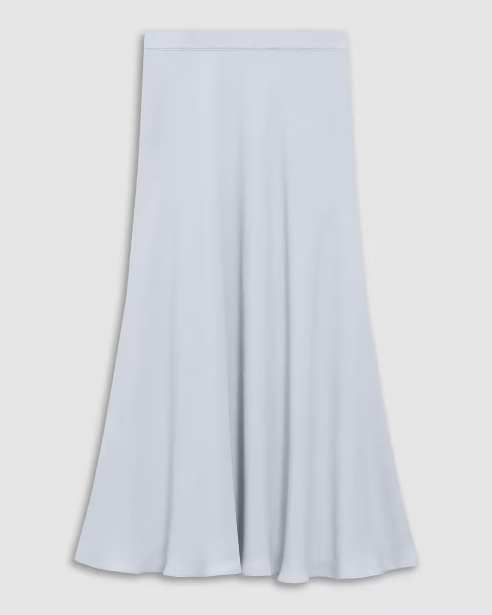 Midi Pull-On Skirt in Silk Georgette