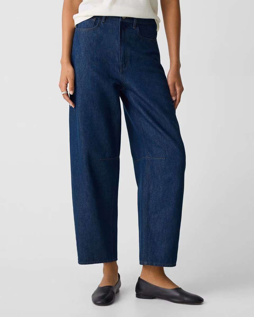 Cropped Barrel Pant in Relaxed Denim
