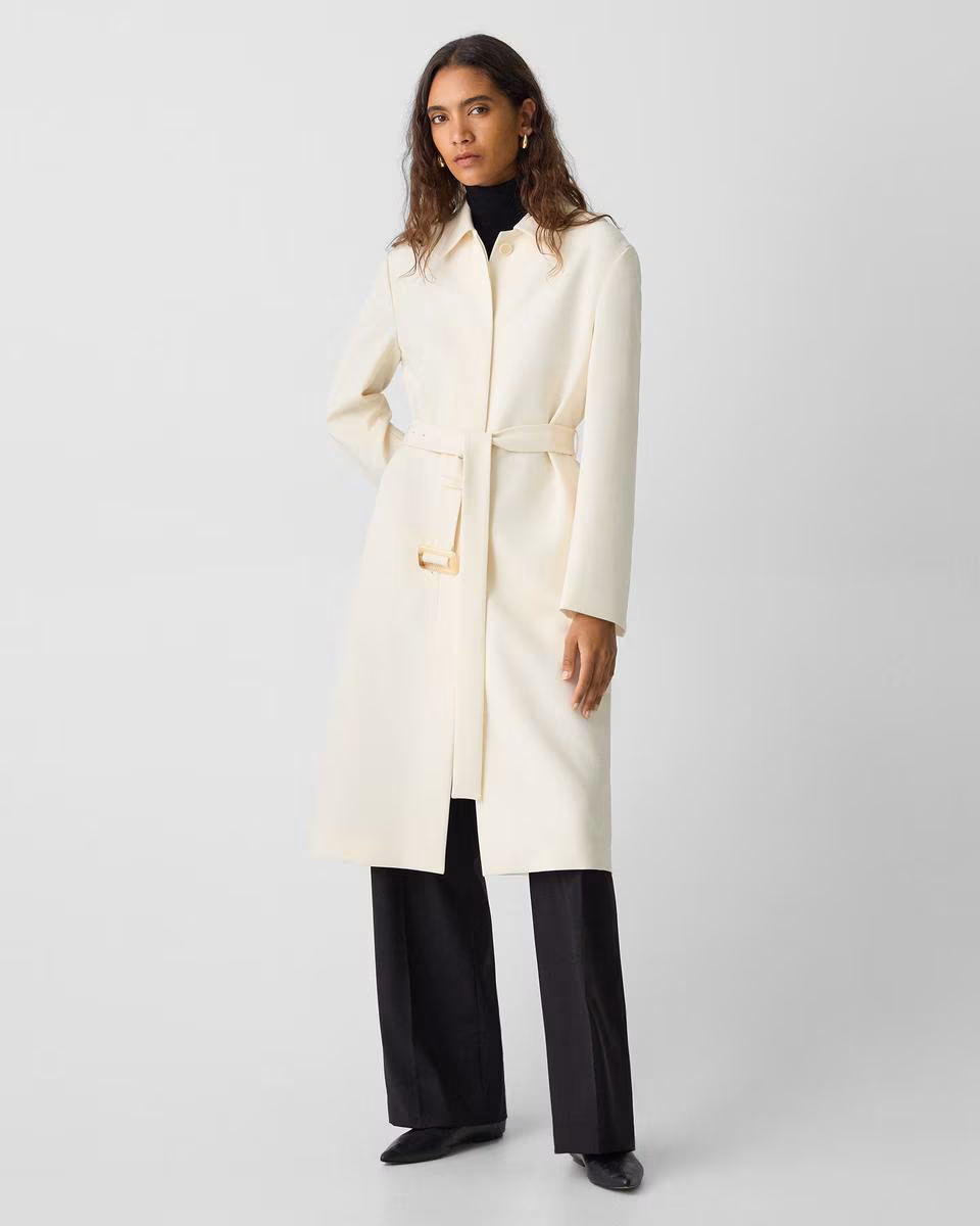 Slim Car Coat in Admiral Crepe