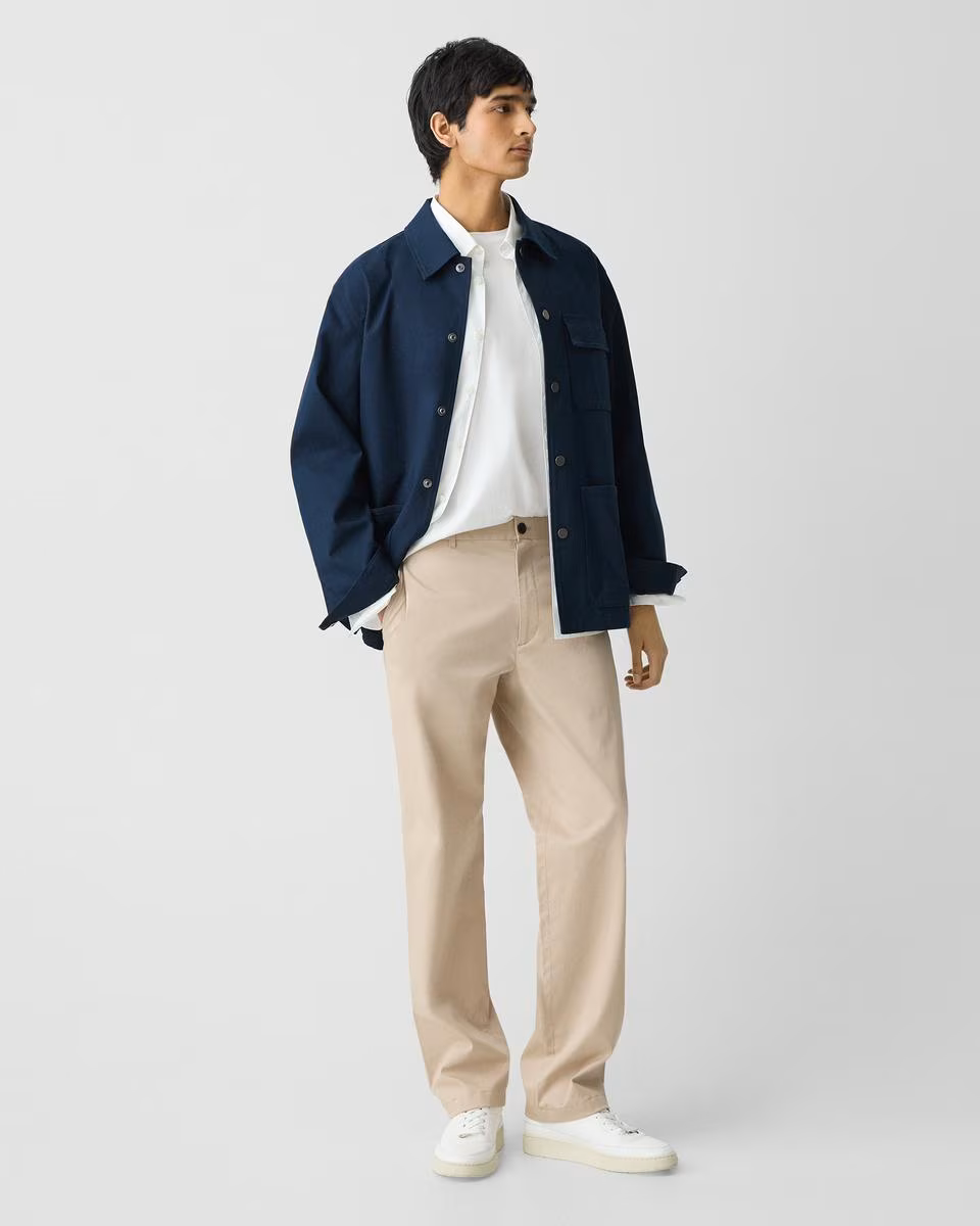 Straight Pant in Cotton-Blend Twill