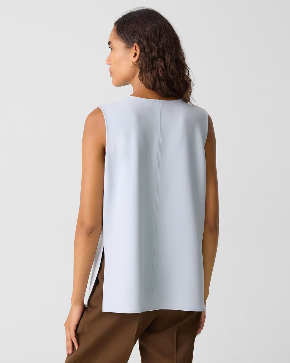 V-Neck Blouse in Admiral Crepe