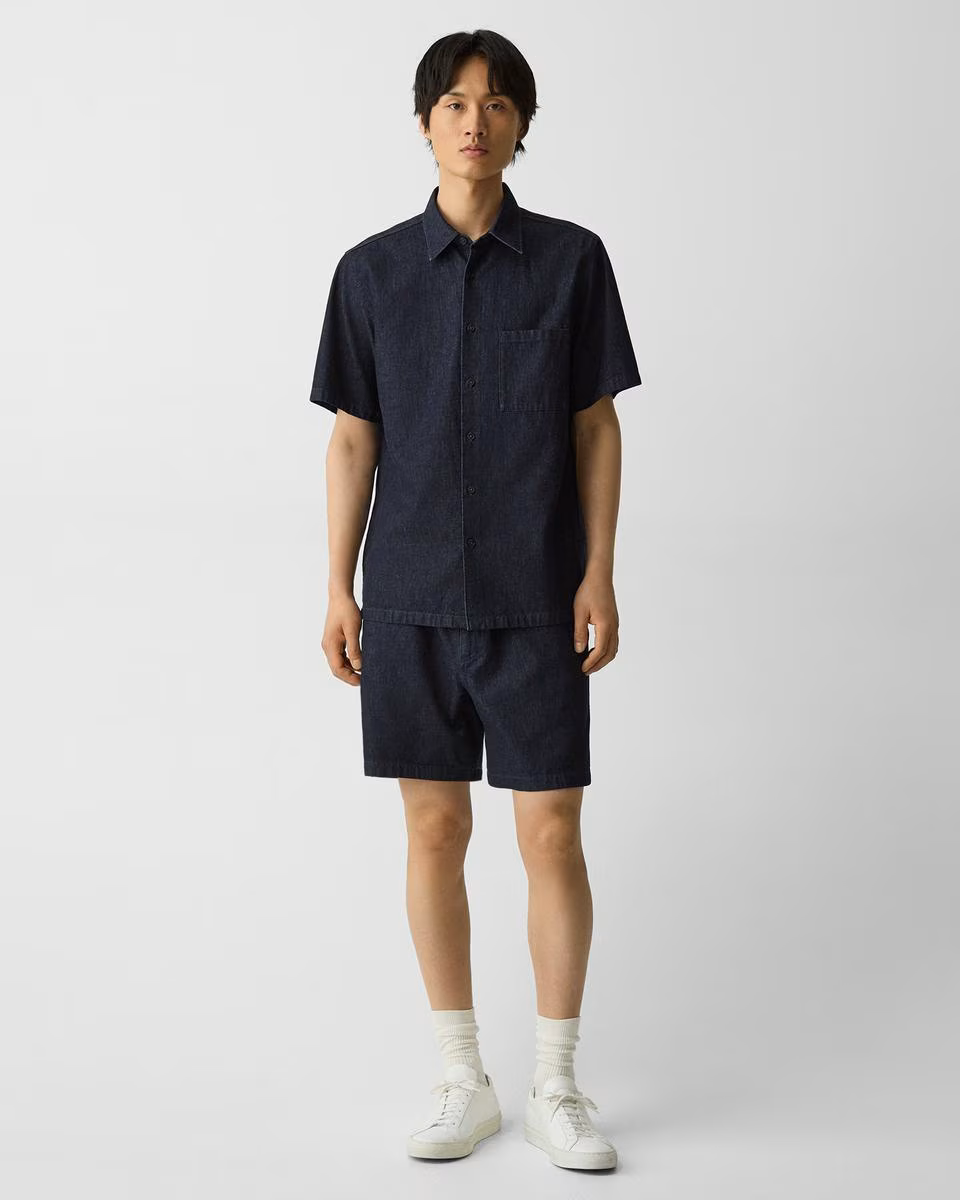 Noll Short-Sleeve Shirt in Summer Denim