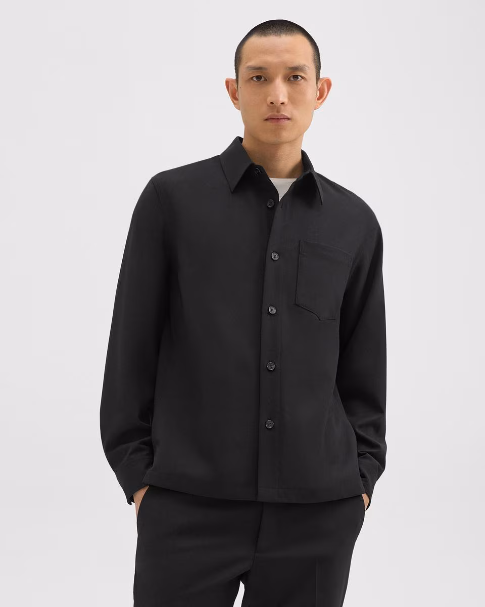 Overshirt in Wool-Blend Twill