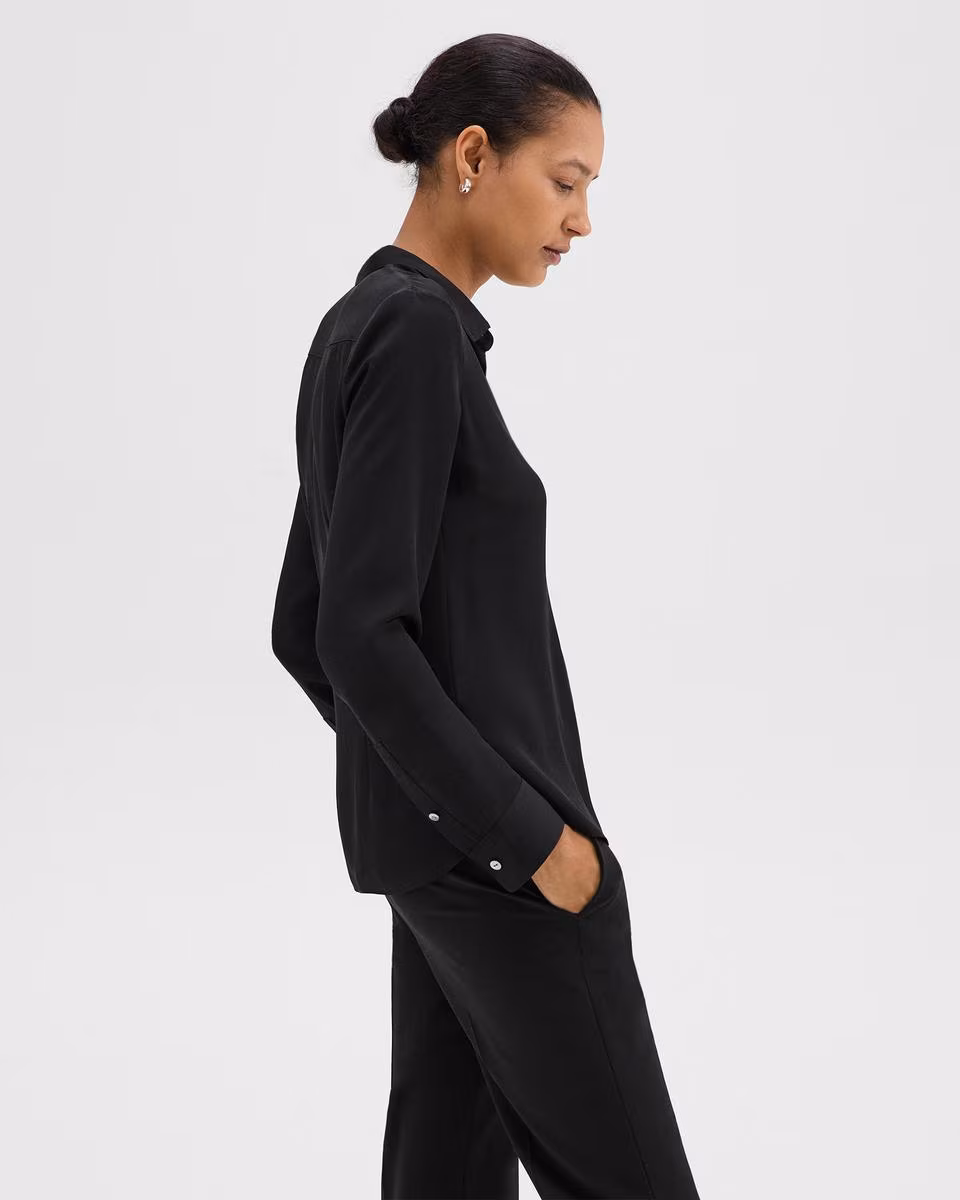 Fitted Shirt in Silk Georgette