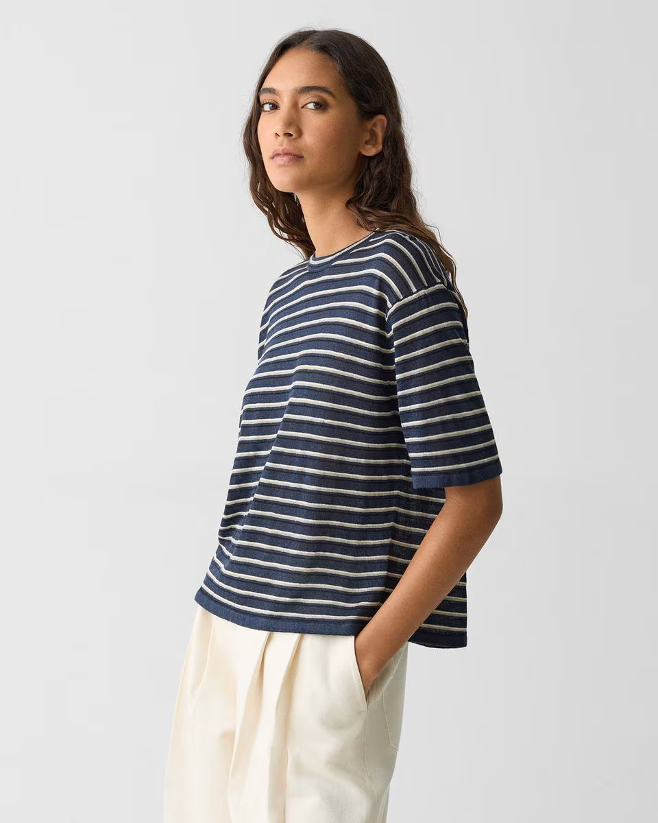 Boyfriend Tee in Linen-Blend