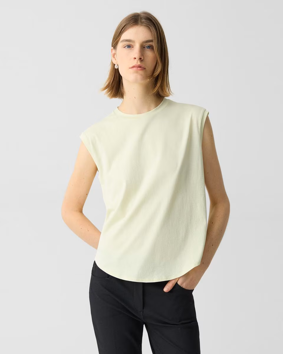 Shirttail Tank Top in Cotton