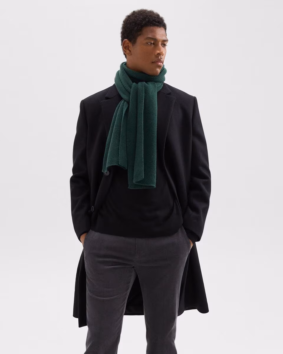 Camden Scarf in Ribbed Cashmere