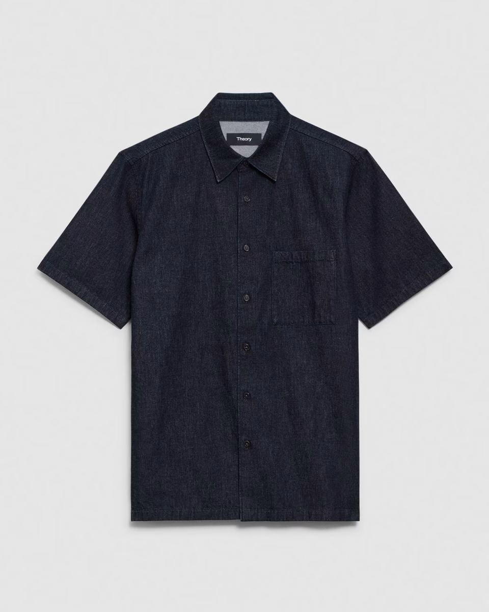 Noll Short-Sleeve Shirt in Summer Denim