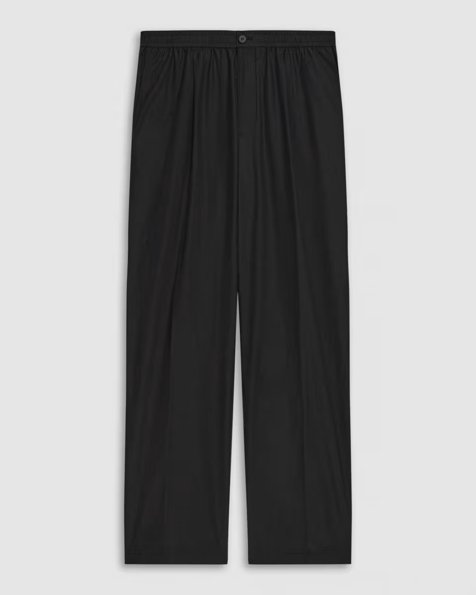 Pleated Drawstring Pant in Cotton-Blend