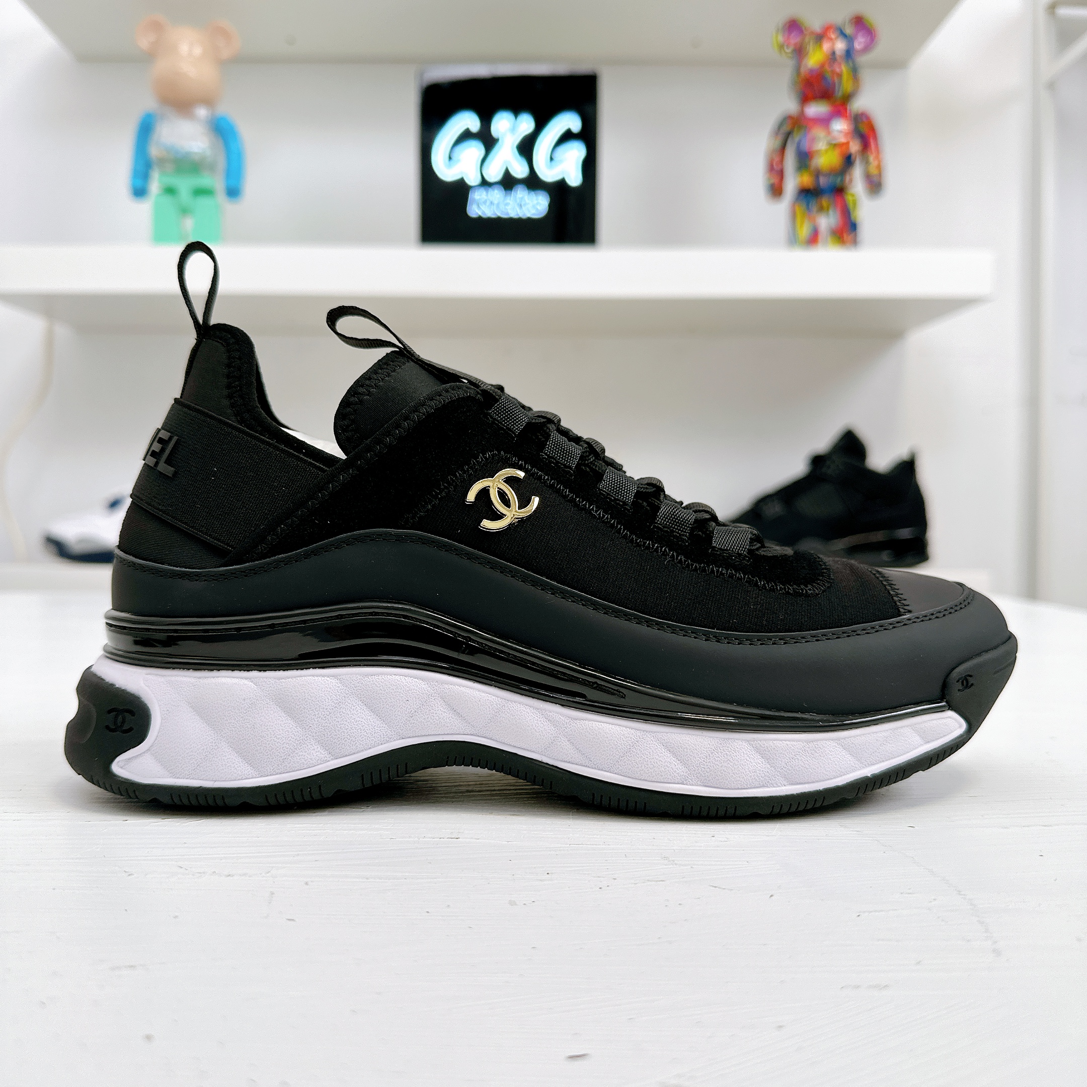 Chanel Low Top Trainer Velvet Black - G3517 Y53646 94305