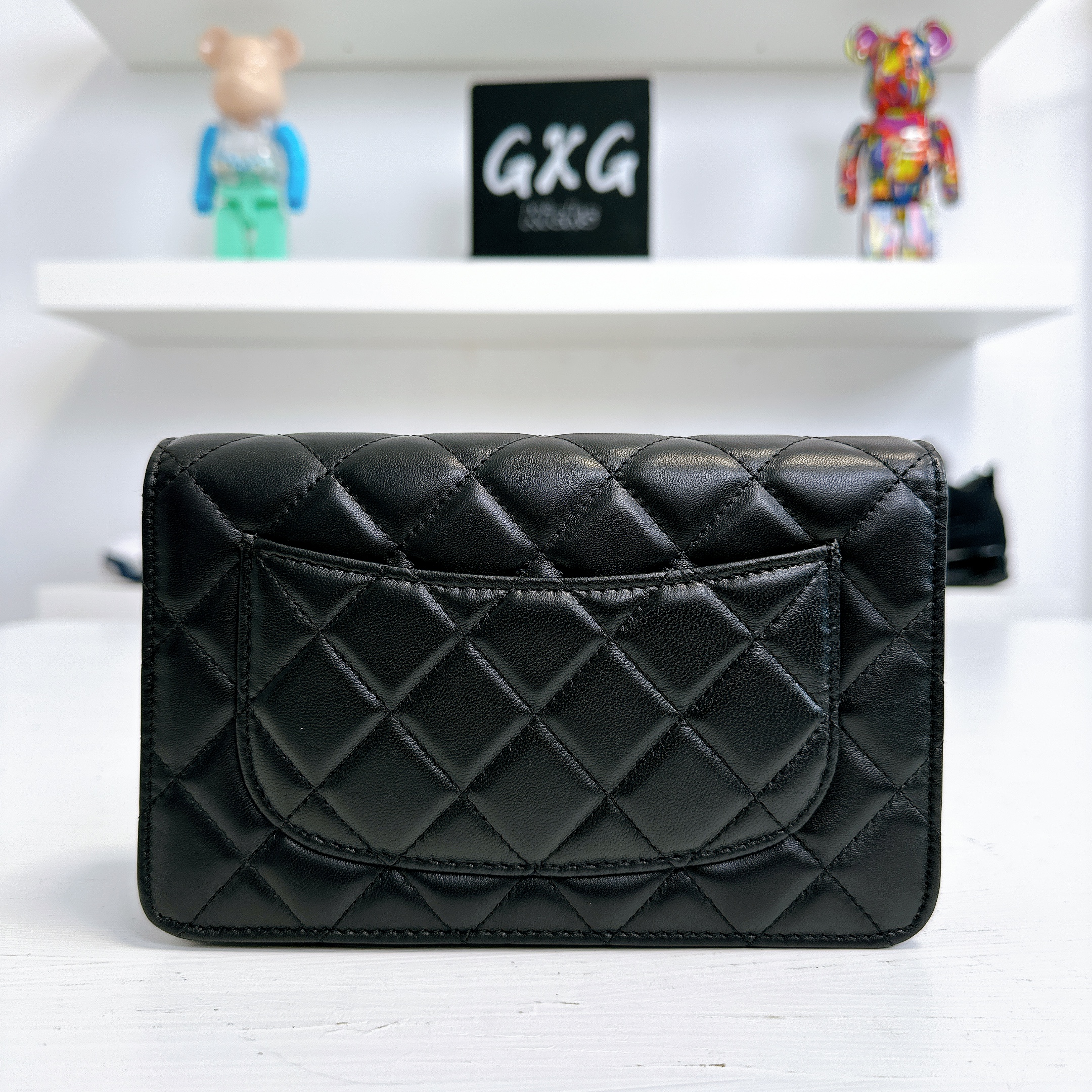 Chanel Black Quilted Lambskin Wallet on Chain