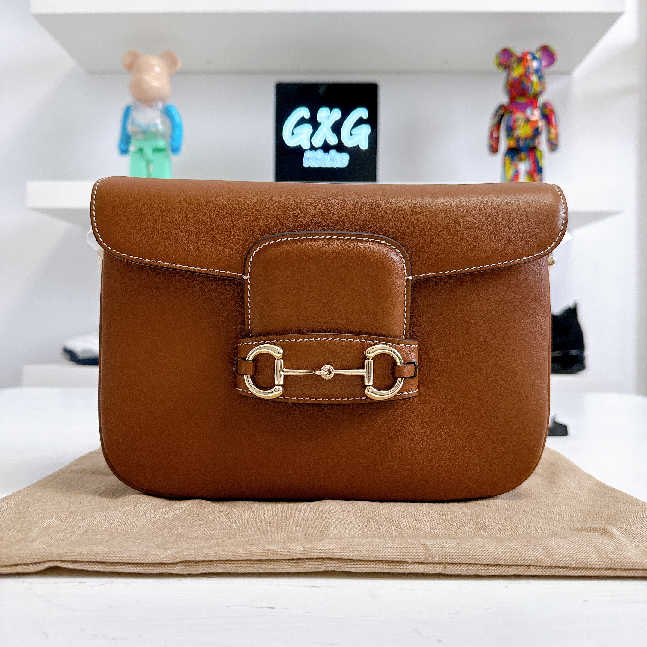 Gucci Horsebit 1955 Soft medium shoulder bag in brown leather