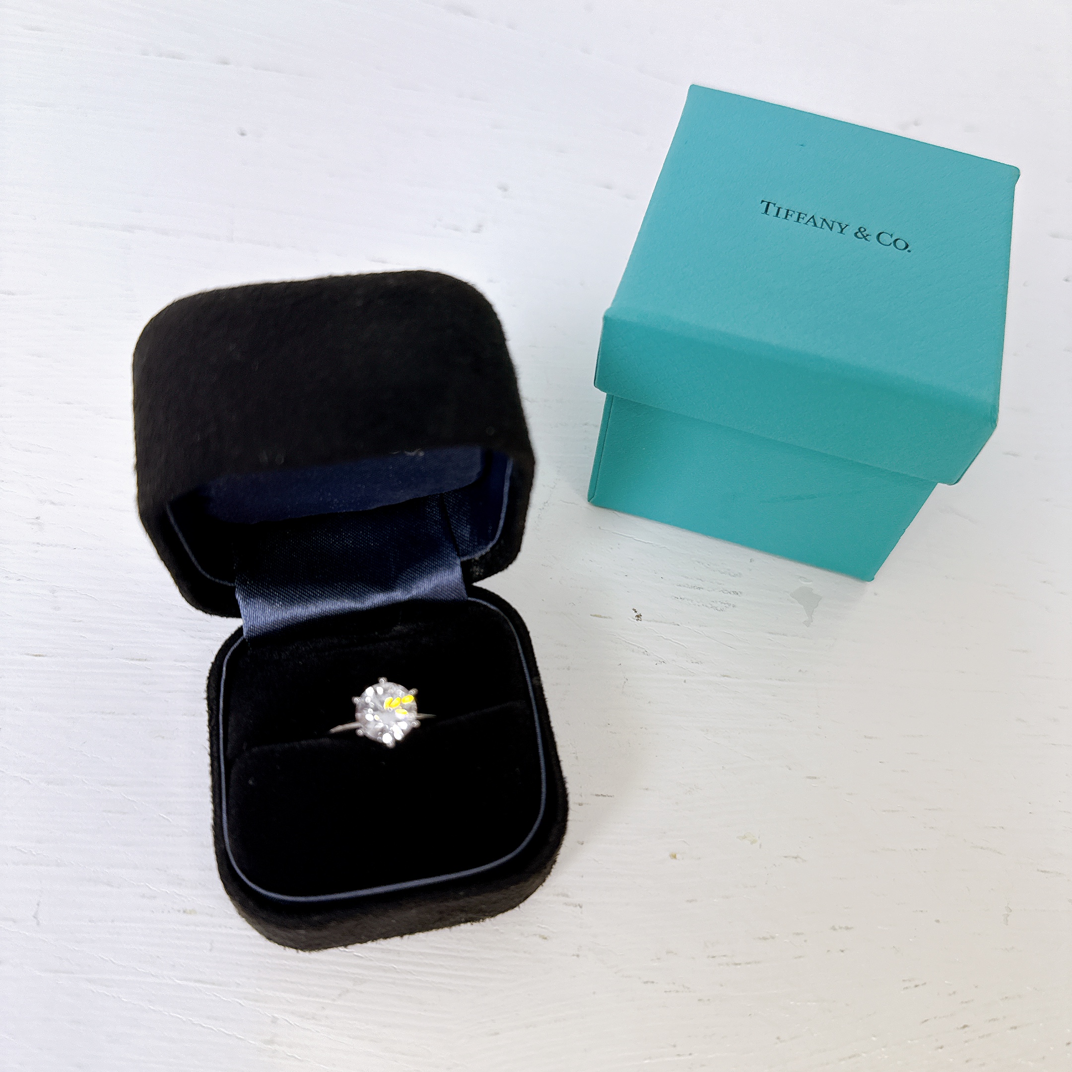 Tiffany & Co Platinum and Diamond Round Engagement Ring 1.10 CT