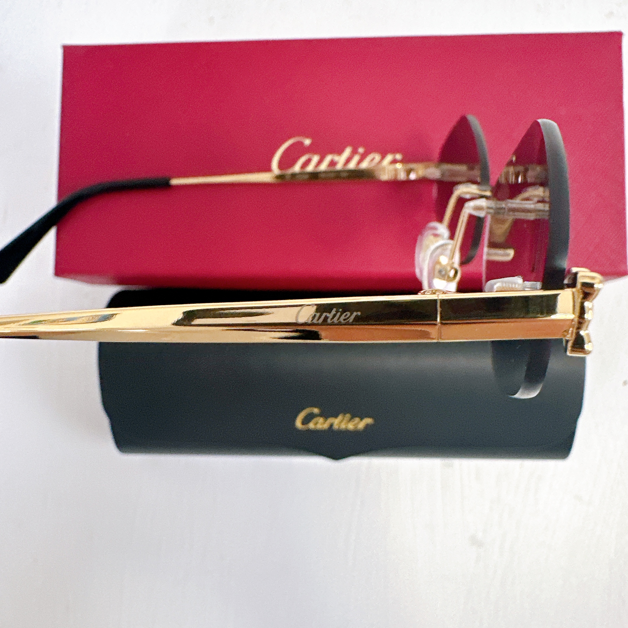 Sunglasses Cartier Beige in Metal