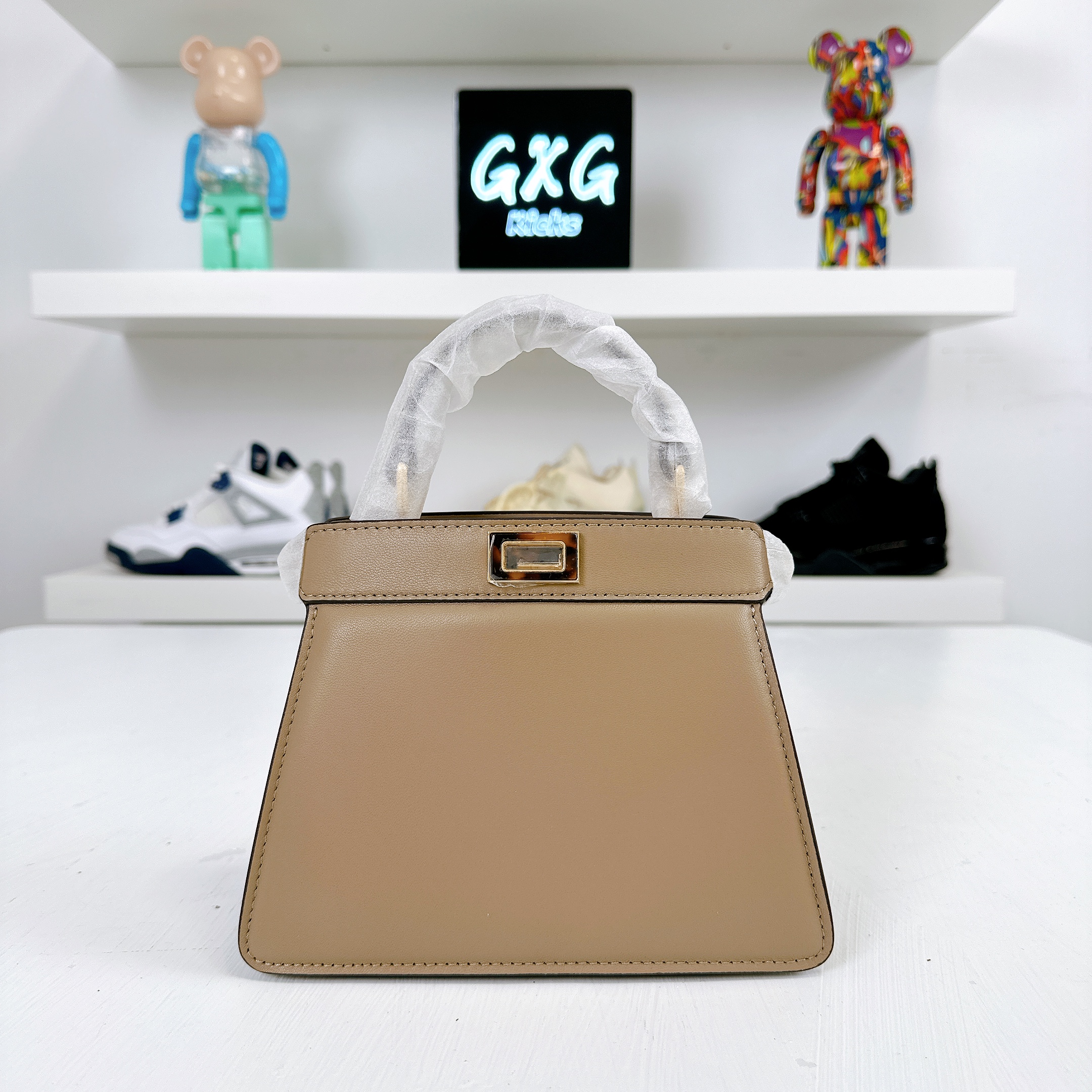 FENDI Nano Peekaboo Shoulder Bag  Brown