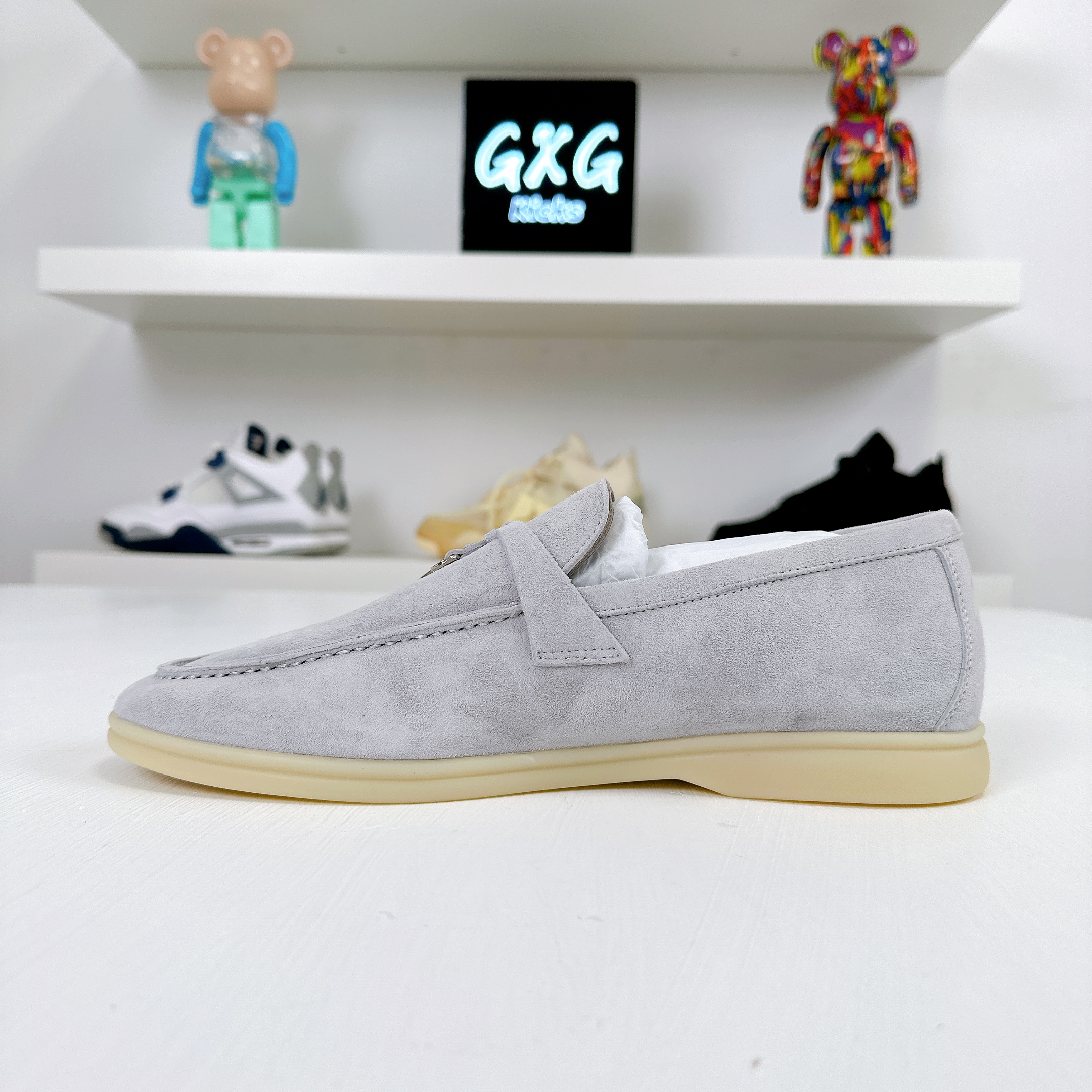 Loro Piana Summer Charms Walk Suede Loafers