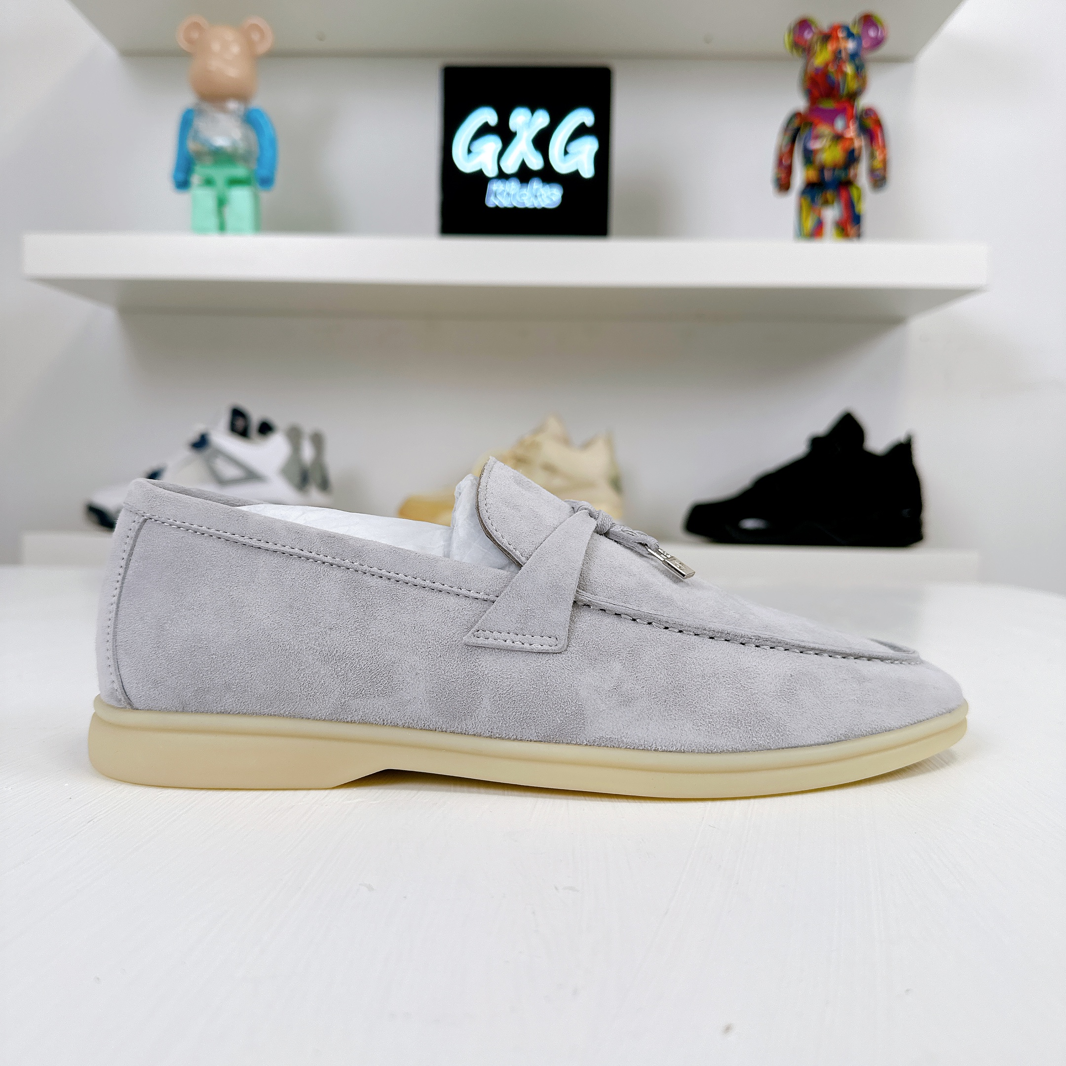 Loro Piana Summer Charms Walk Suede Loafers