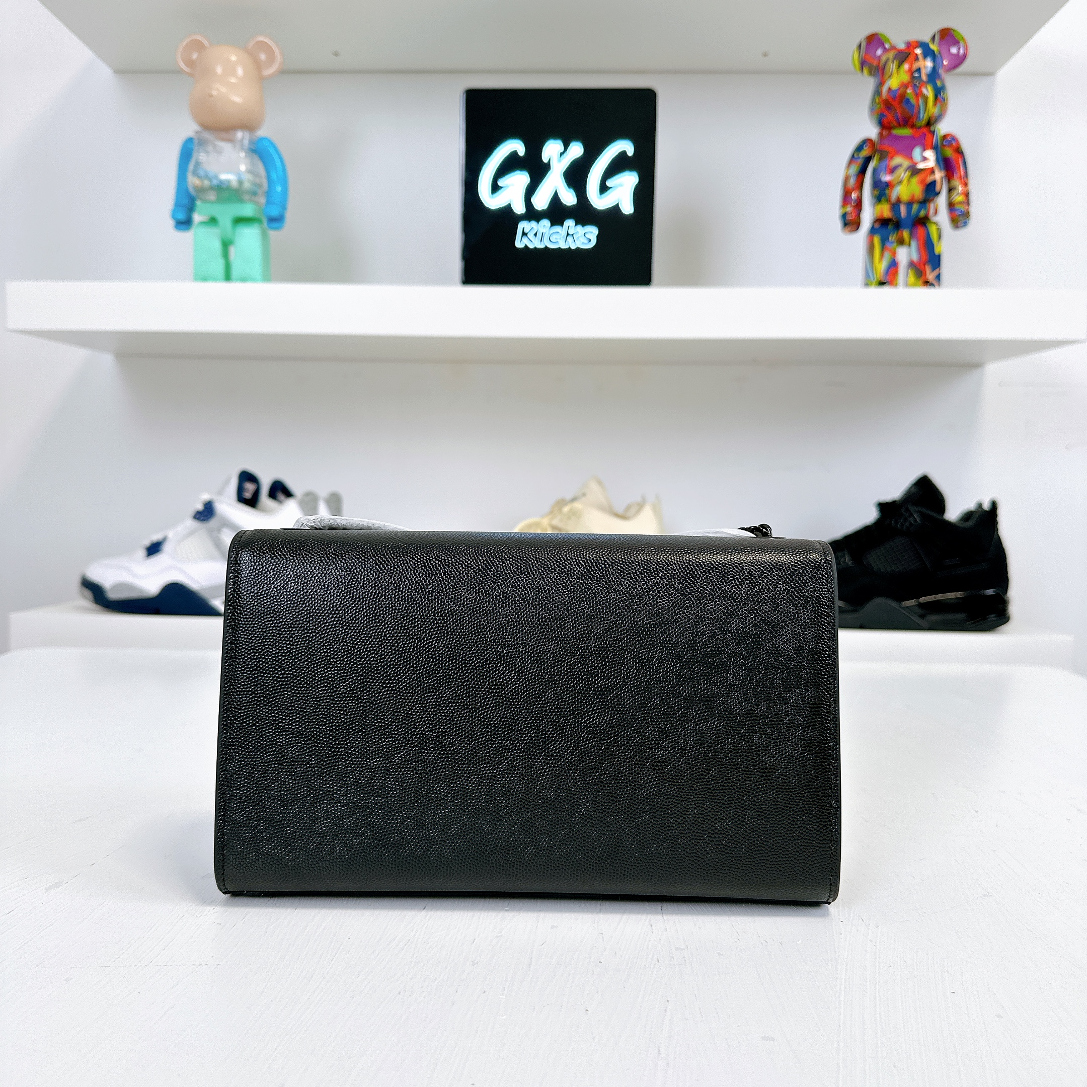 Saint Laurent Black Leather Kate Clutch