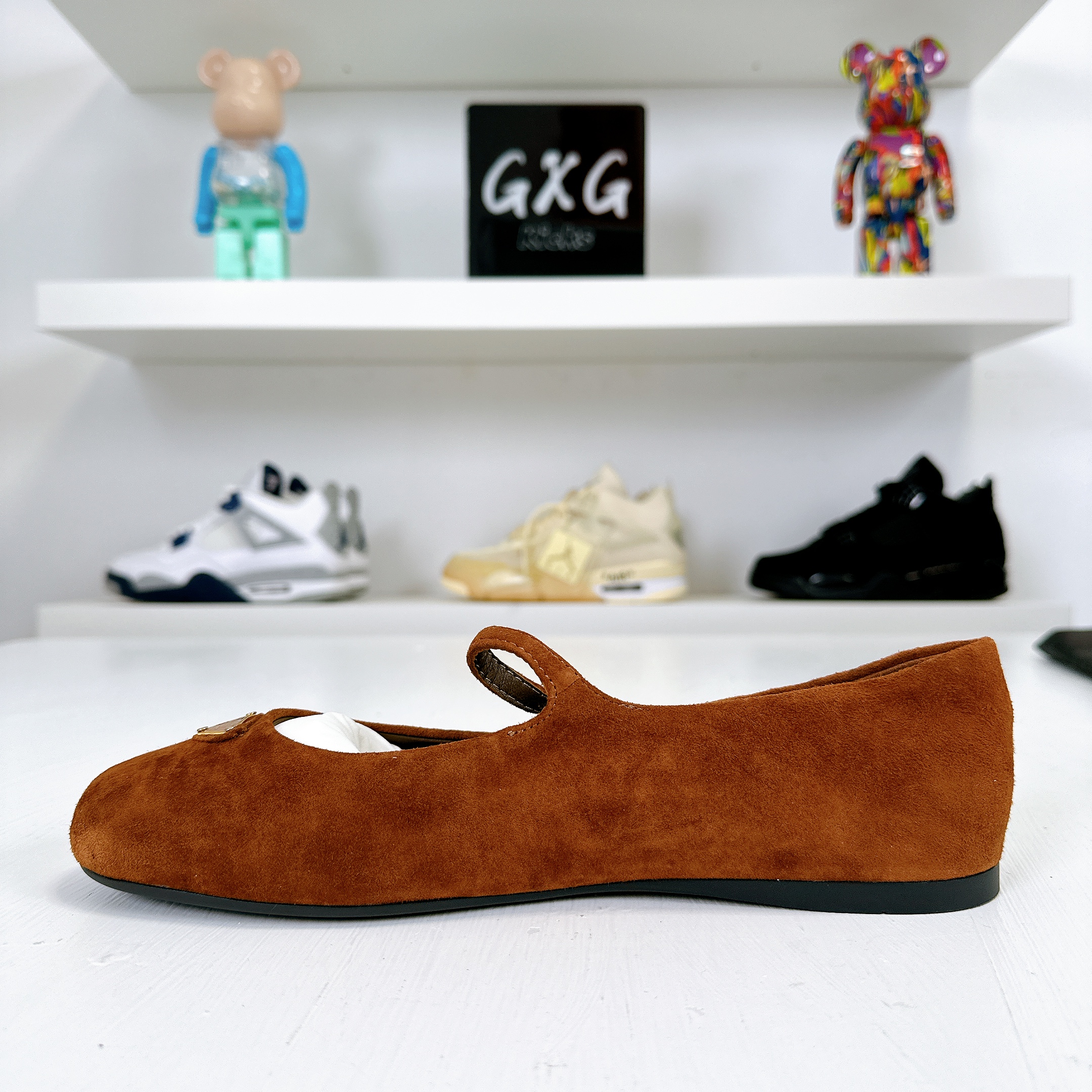 PRADA Cocoa Brown Suede ballerinas