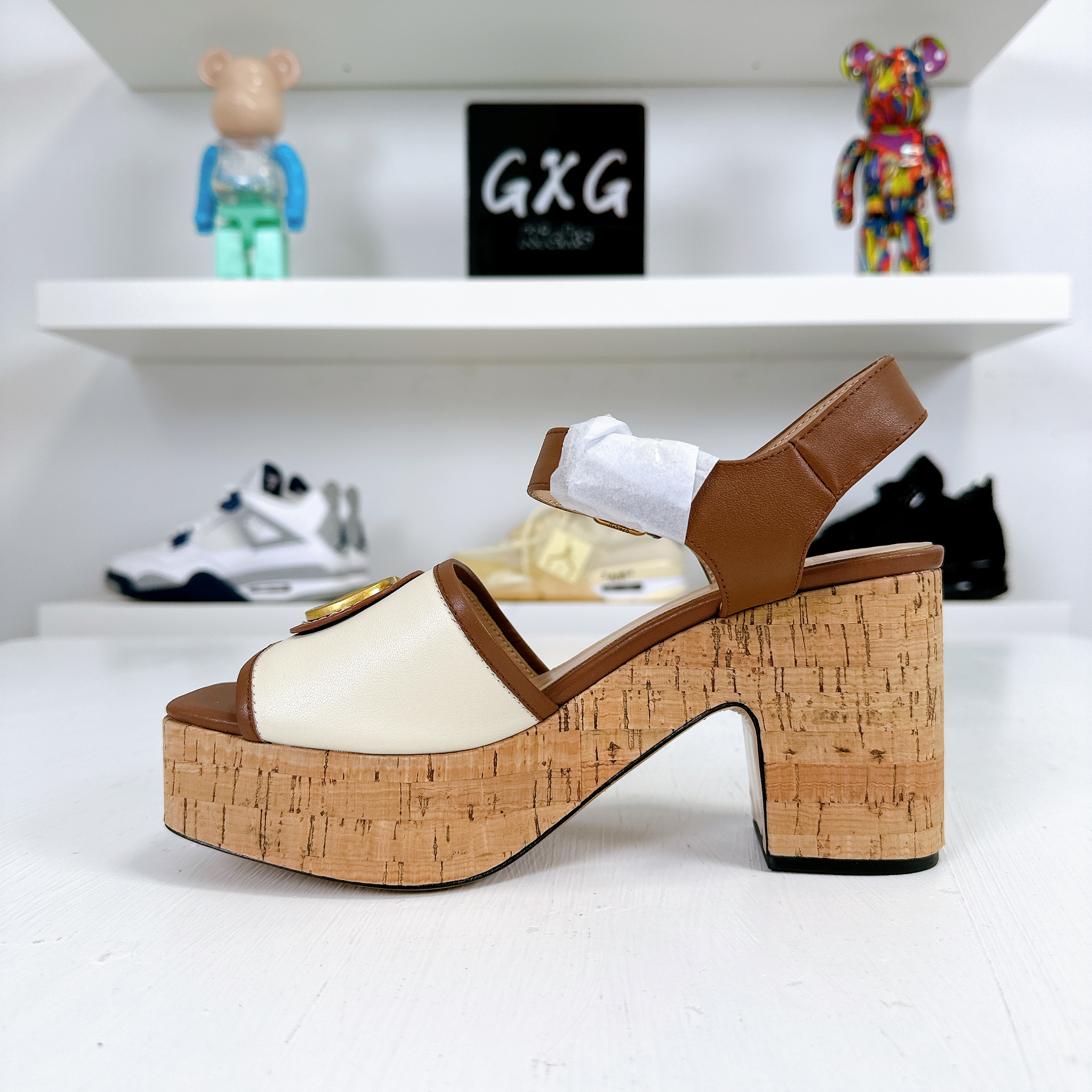 Valentino Garavani VLogo Signature Canvas and Leather Platform Sandals