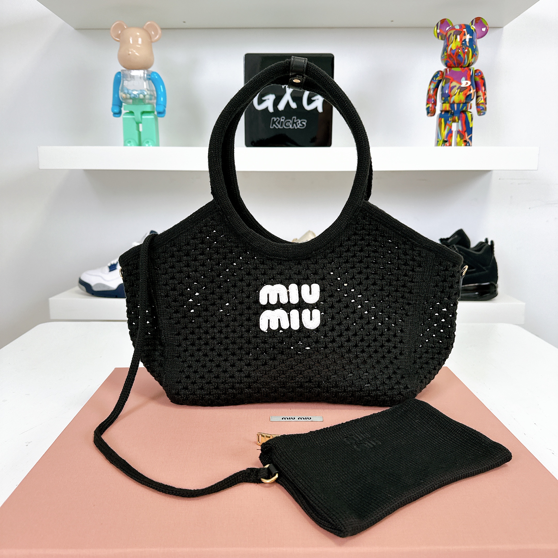 Miu Miu Ivy Cotton Mesh Bag