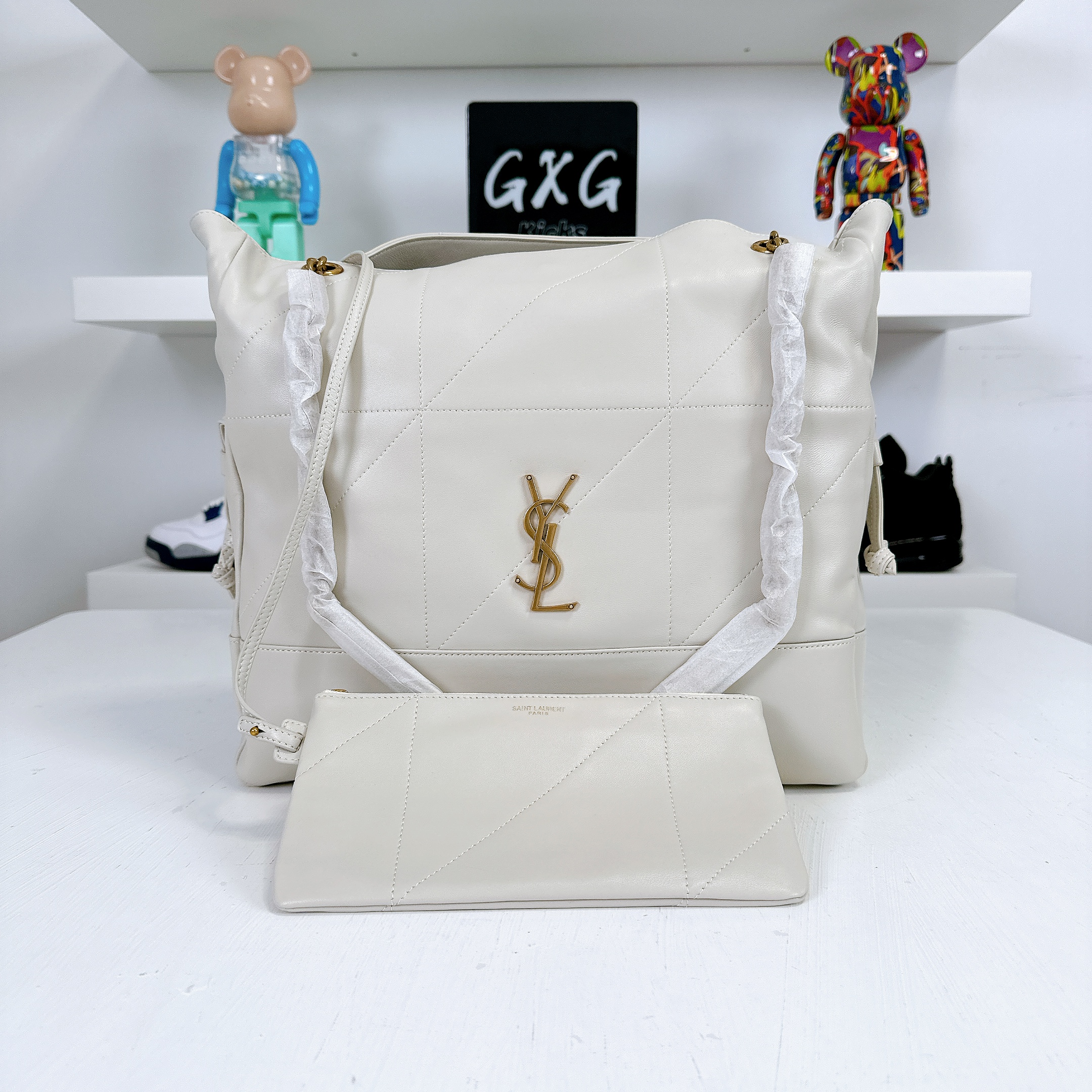 Saint Laurent Jamie 4.3 Small YSL Tote Bag in Quilted Leather