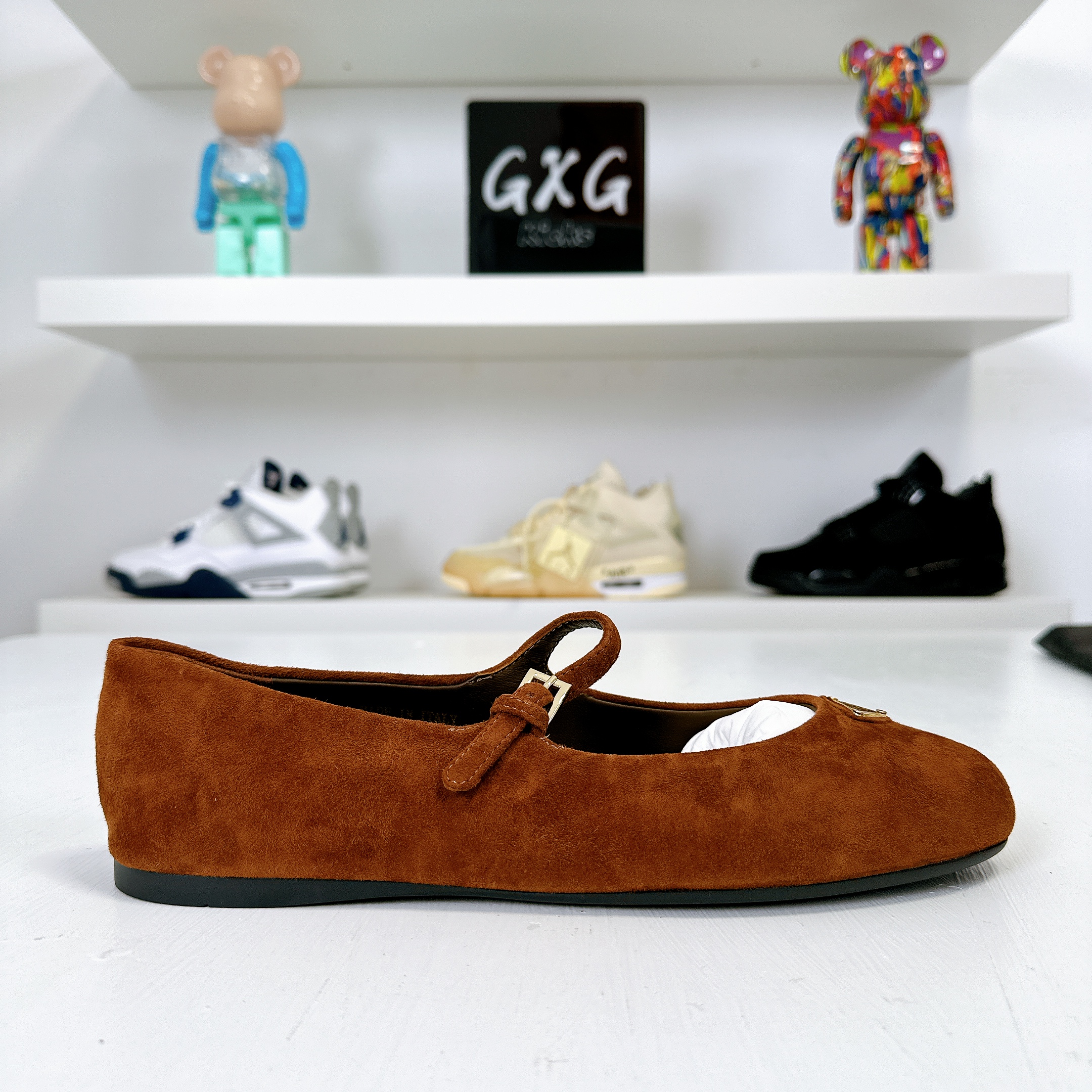 PRADA Cocoa Brown Suede ballerinas