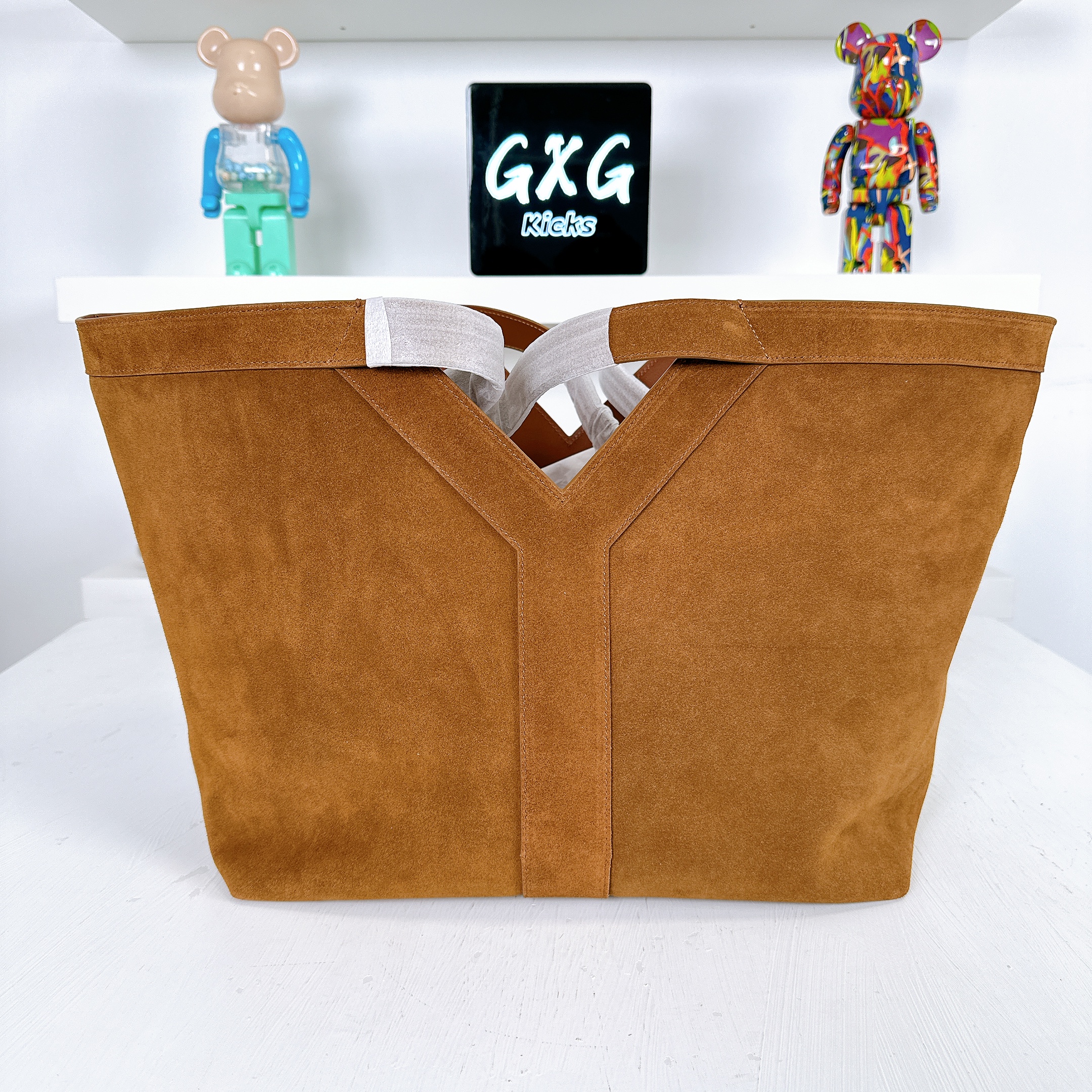 Saint Laurent Y Suede Tote Bag in Brown