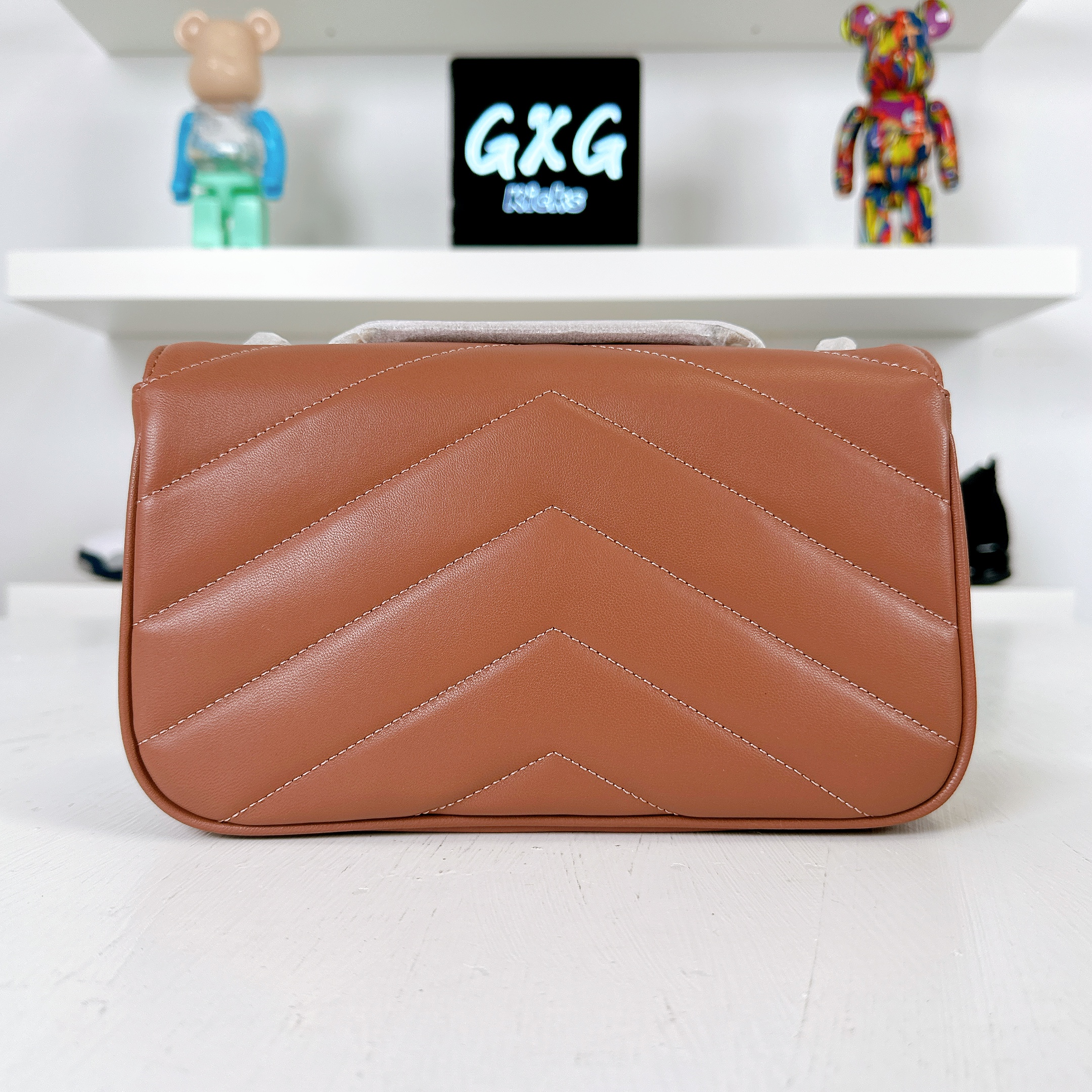 SAINT LAURENT Calfskin Y Quilted Monogram Toy Loulou Crossbody Bag