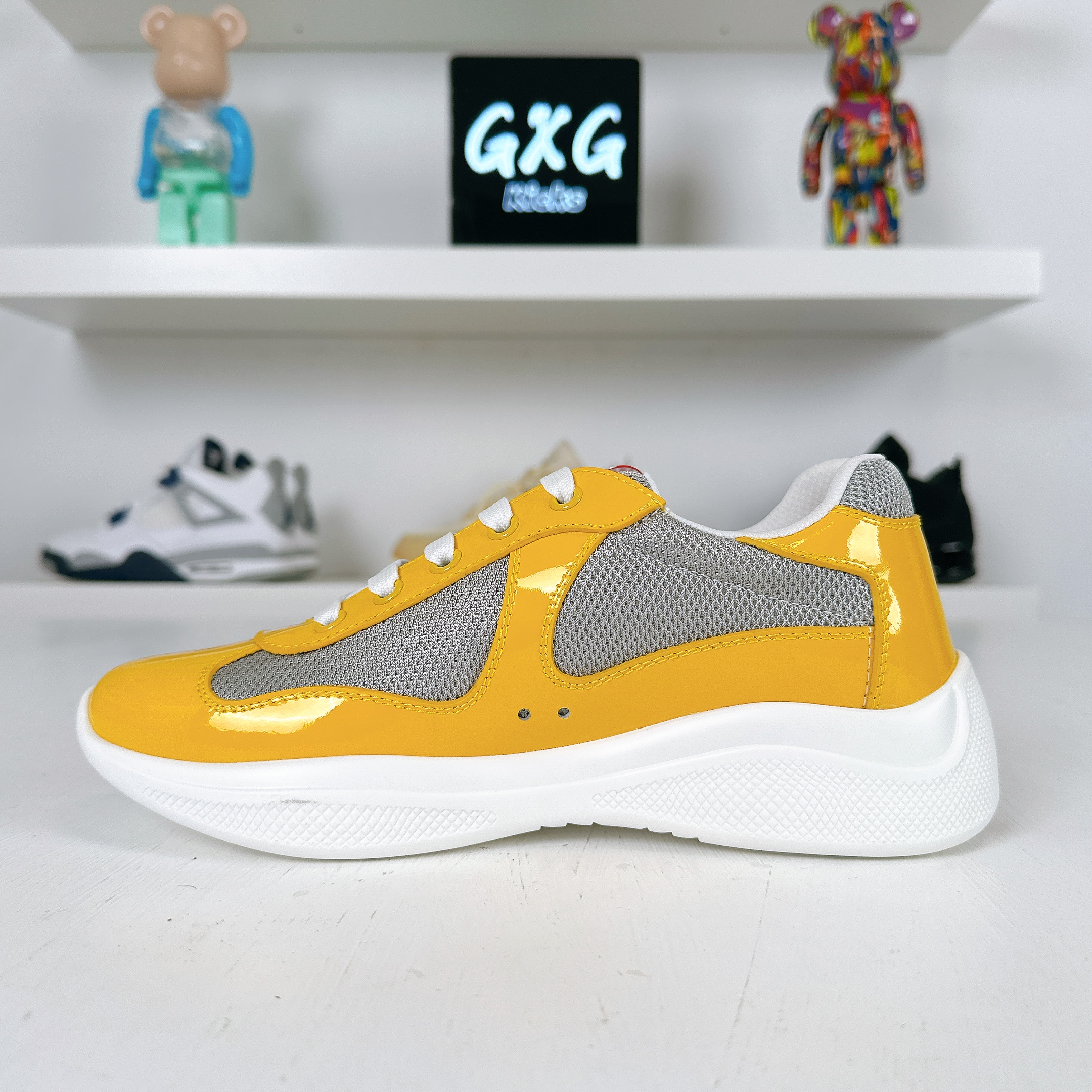 PRADA Patent America's Cup Patchwork Sneakers