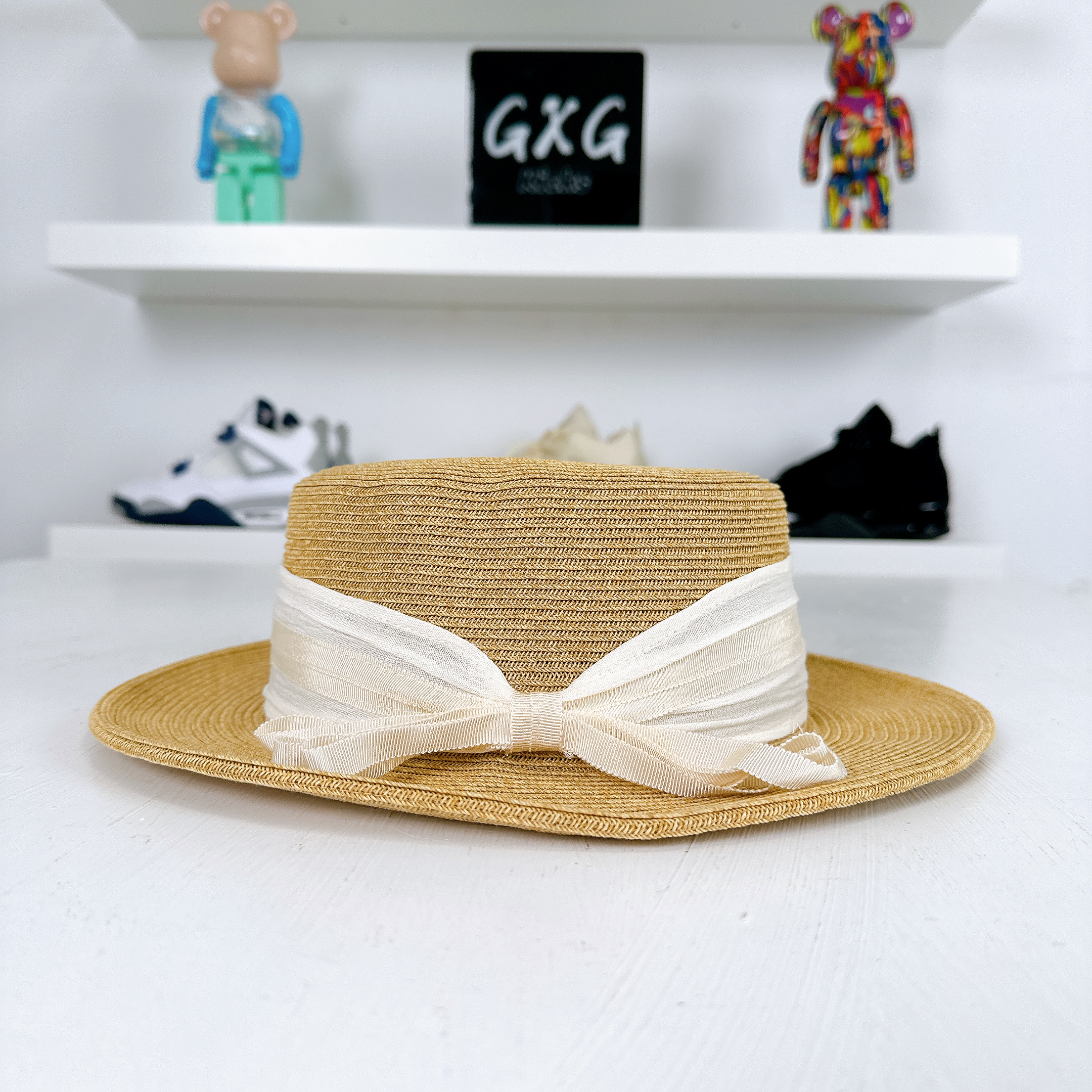 SAINT LAURENT Maglina embellished straw bucket hat