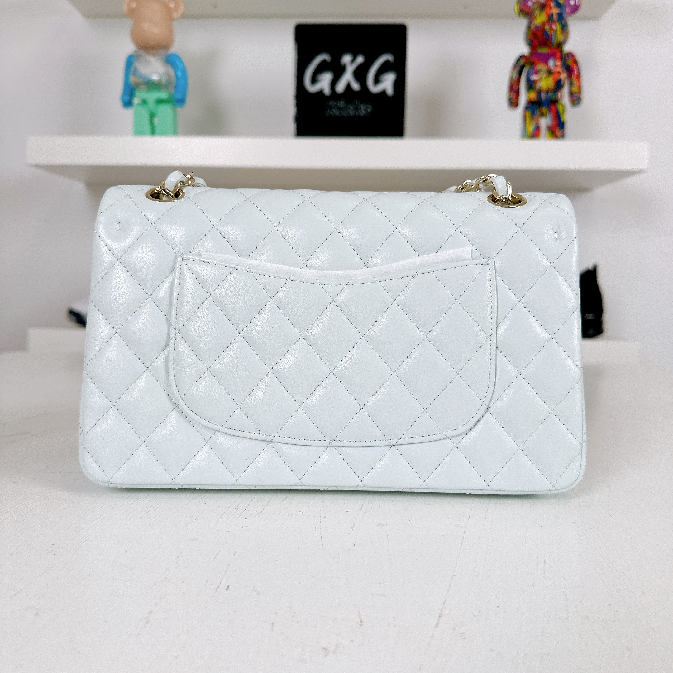 Chanel Green Iridescent Quilted Leather Medium Classic Double Flap Bag