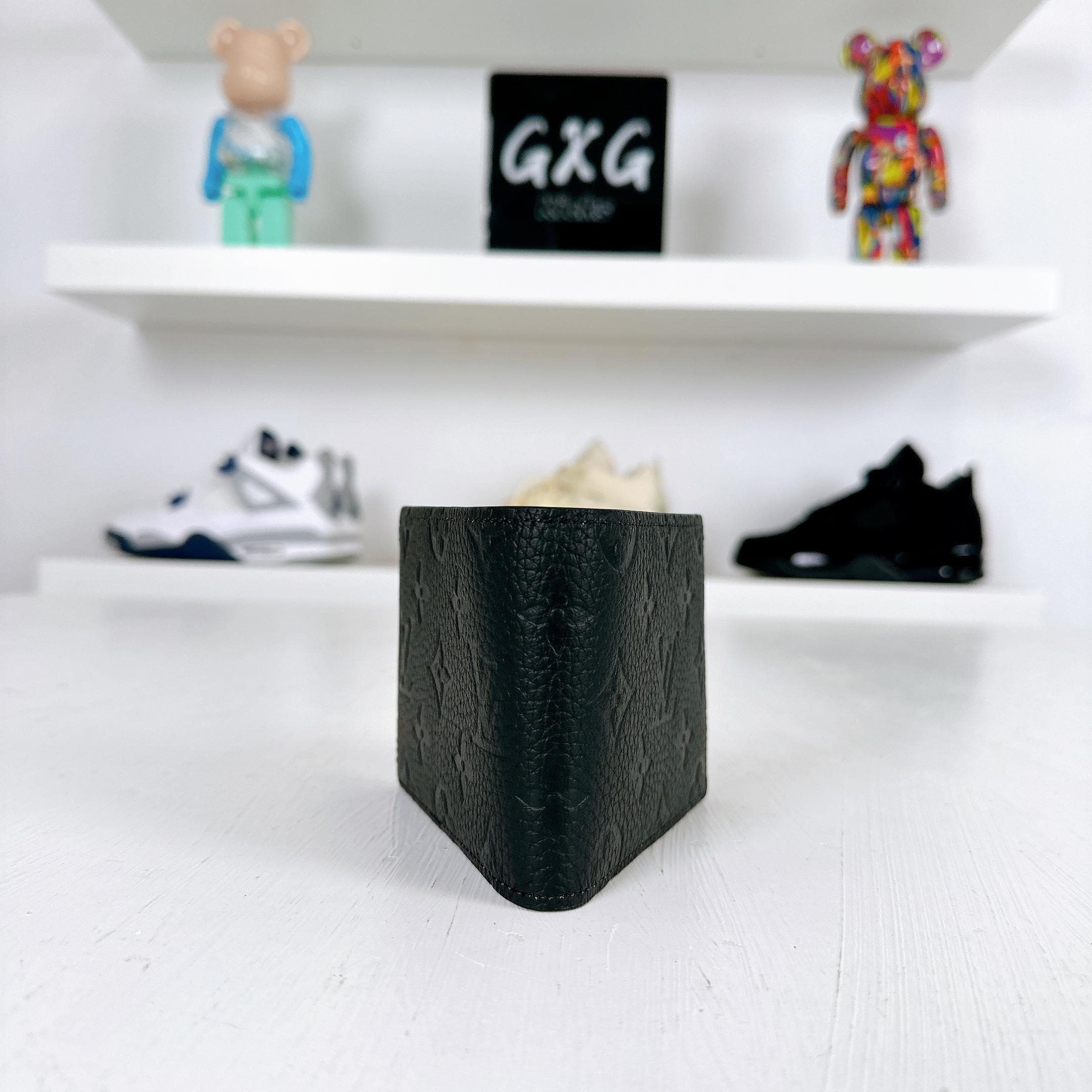 LOUIS VUITTON Calfskin Monogram Shadow Multiple Wallet Black